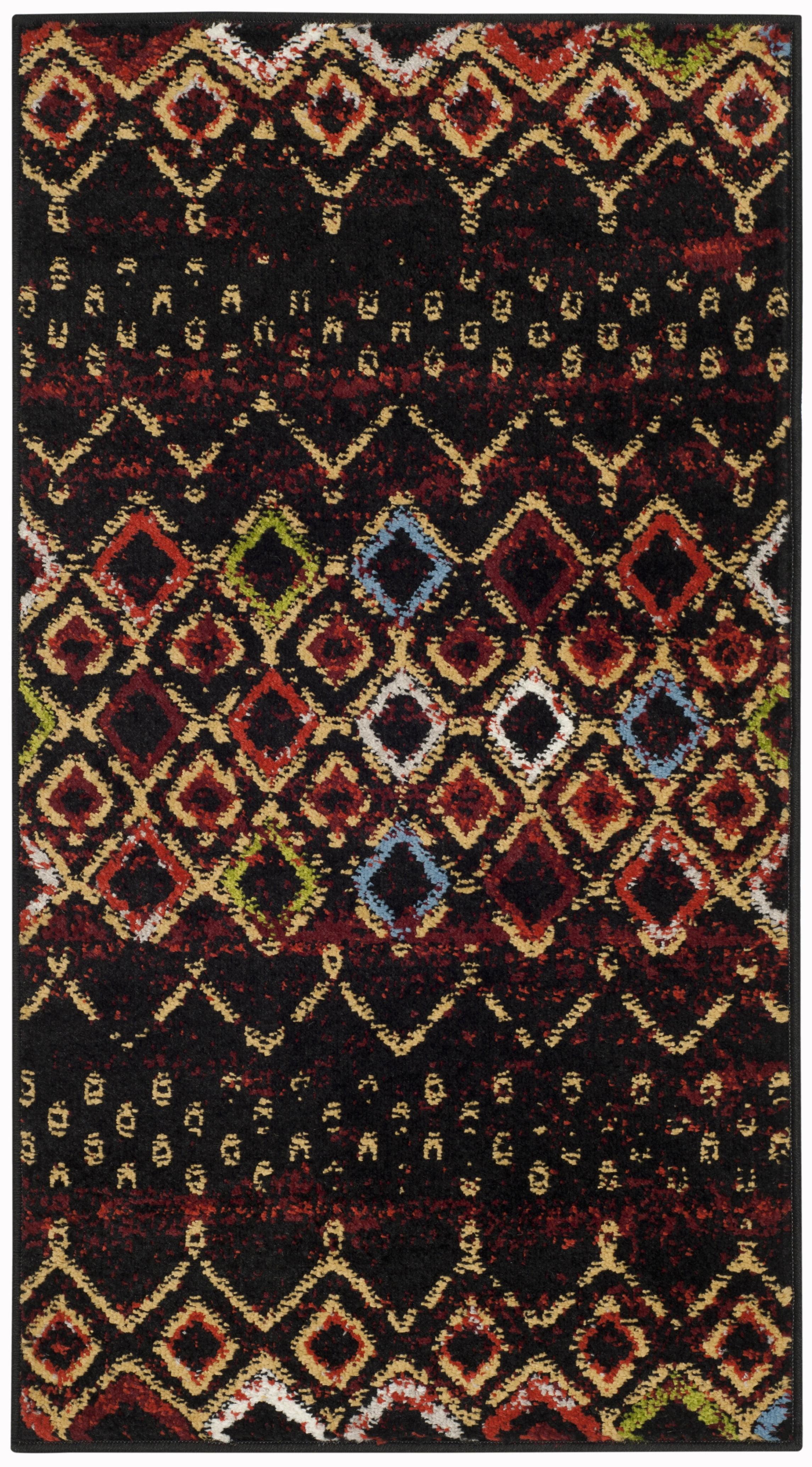 Amsterdam AMS108 Power Loomed Indoor Accent Rug - Black/Multi - 2'3"x4' - Safavieh