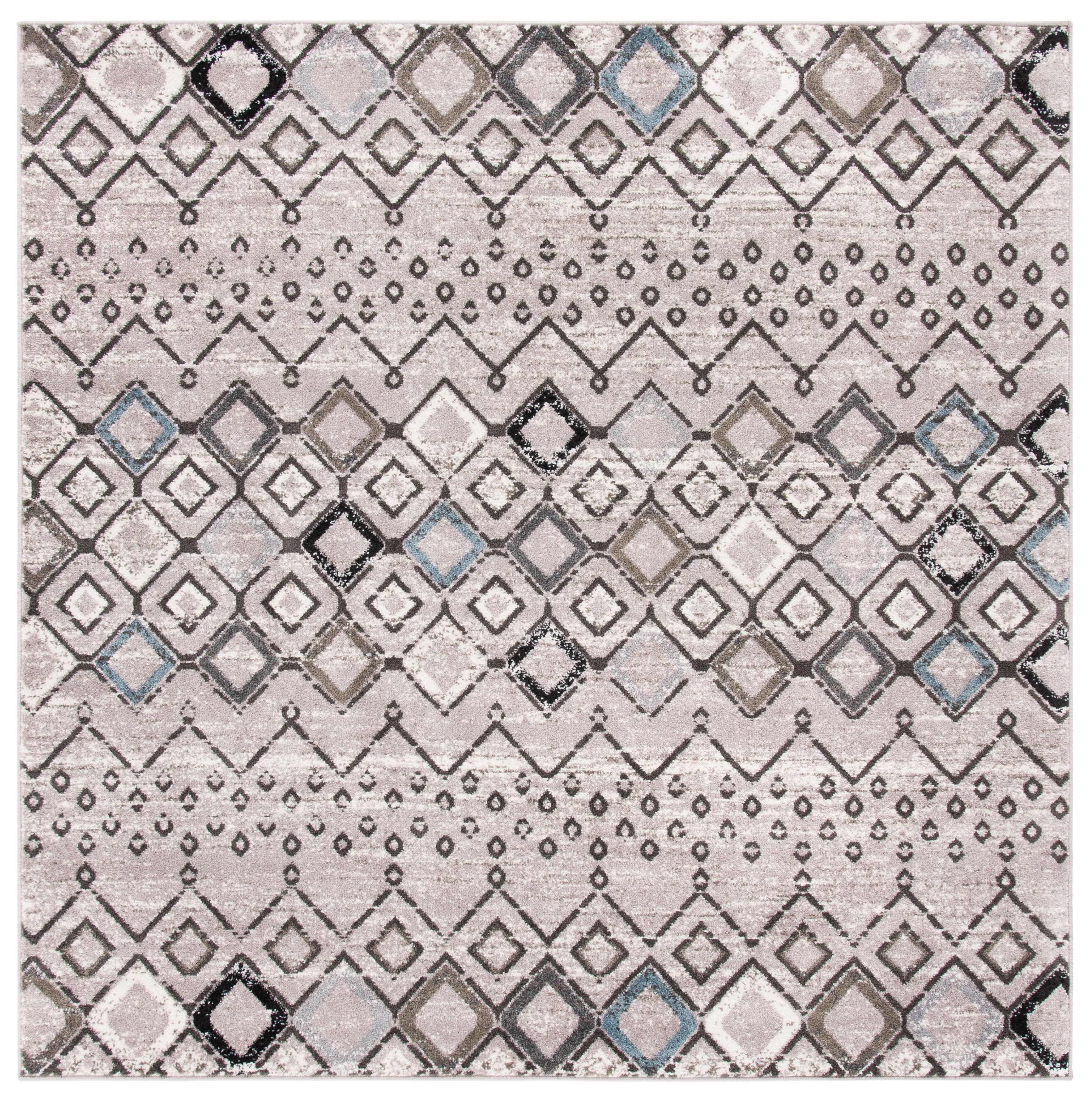 Amsterdam AMS108 Power Loomed Indoor Area Rug - Light Grey/Brown - 5'1"x5'1" - Safavieh