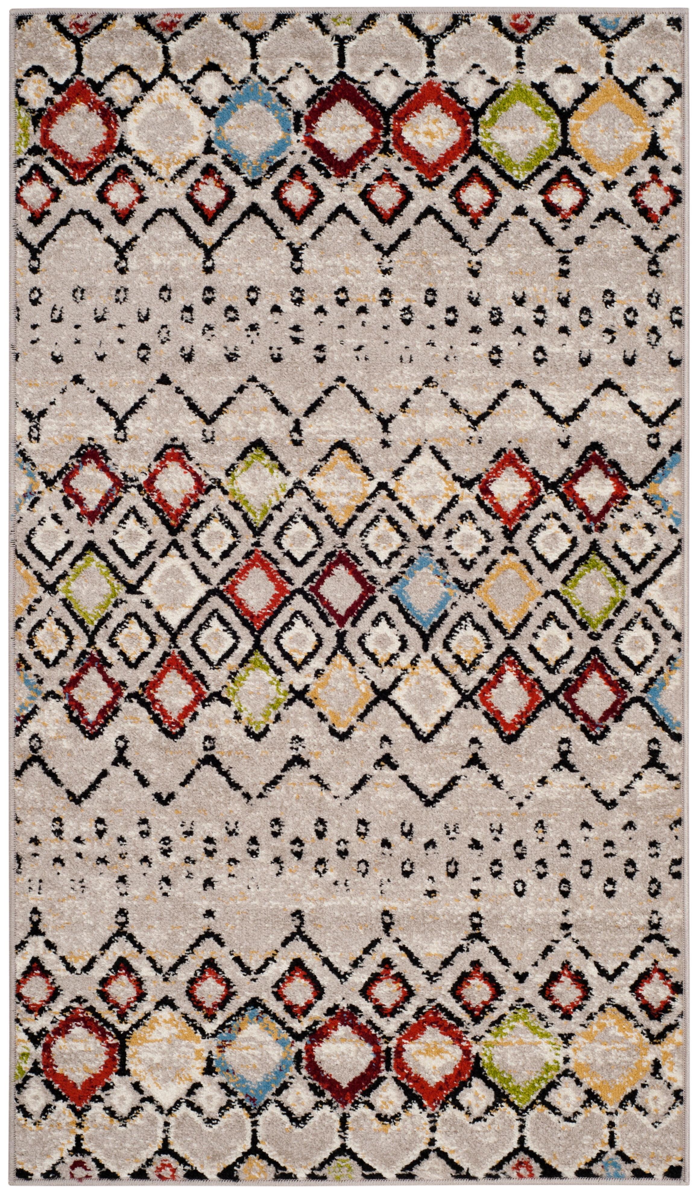 Amsterdam AMS108 Power Loomed Indoor Accent Rug - Light Grey/Multi - 2'3"x4' - Safavieh
