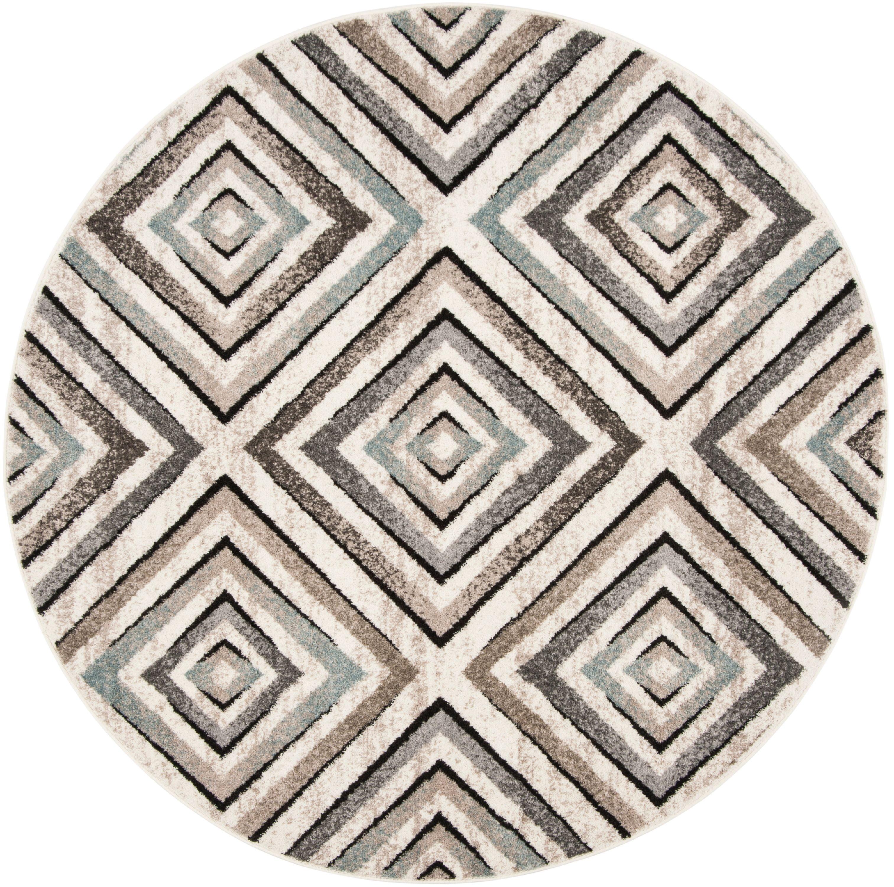 Amsterdam AMS109 Power Loomed Indoor Area Rug - Cream/Beige - 6'7" Round - Safavieh