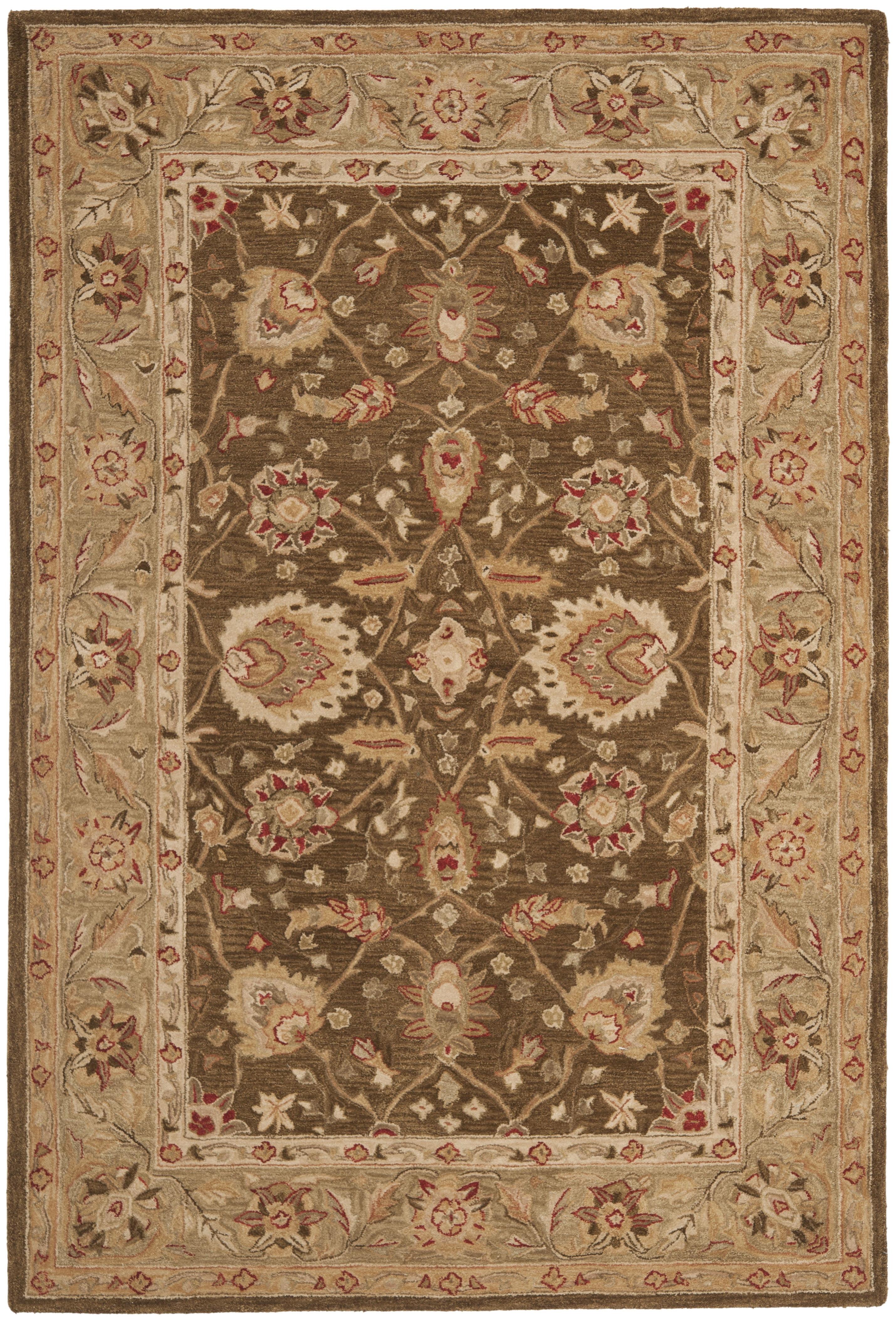 SAFAVIEH Anatolia Venice Traditional Wool Area Rug, Brown/Green, 6' x 9'