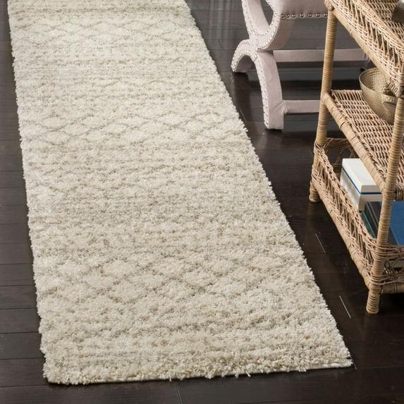 Arizona Shag ASG741 Power Loomed Indoor Runner Rug - Ivory/Beige - 2'3"x10' - Safavieh