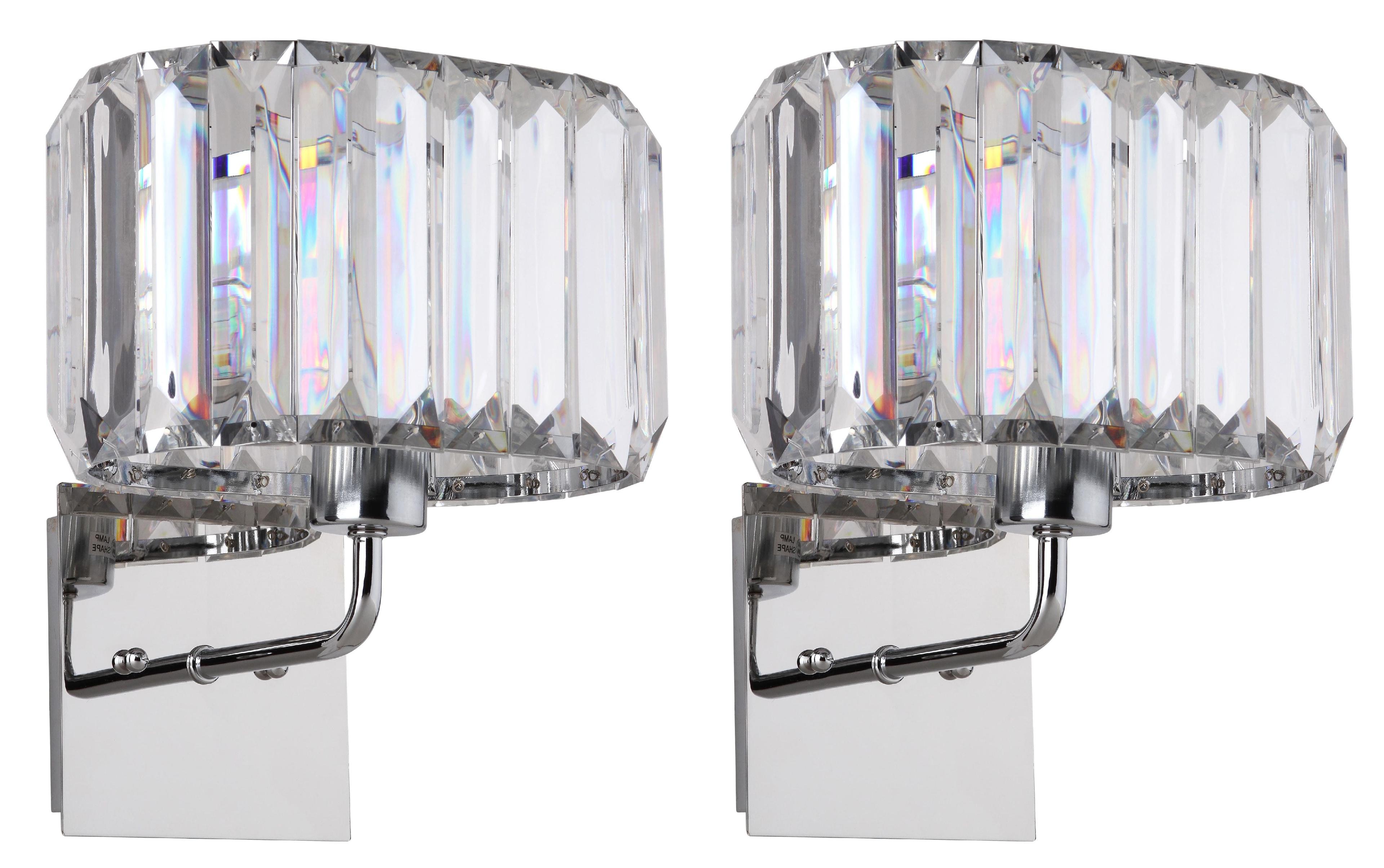 Athena Wall Lamp (Set of 2) - LIT4485 - Chrome - Safavieh