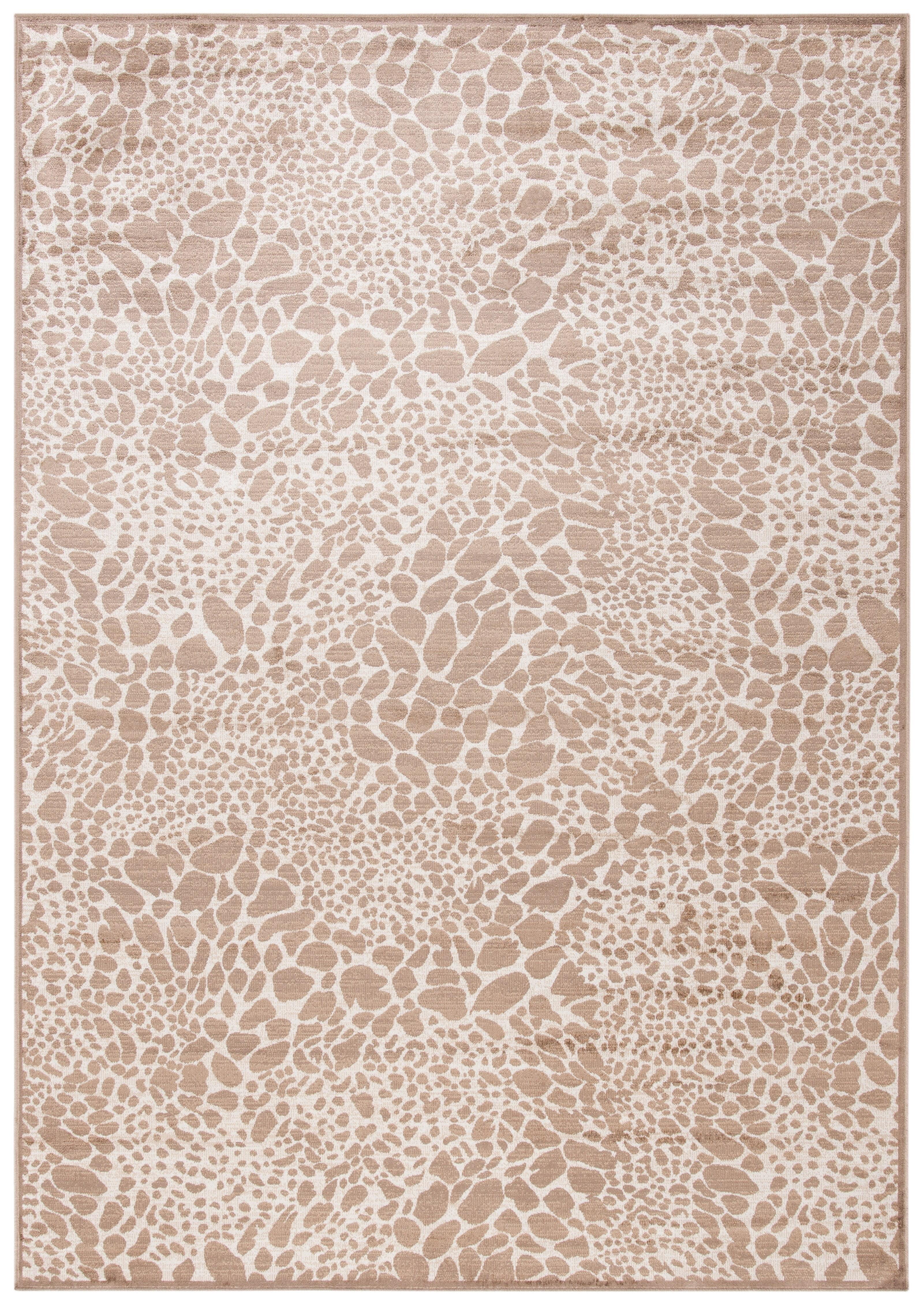 SAFAVIEH Atlas Giles Dot-Print Area Rug, Camel/Stone, 3'3" x 5'3"