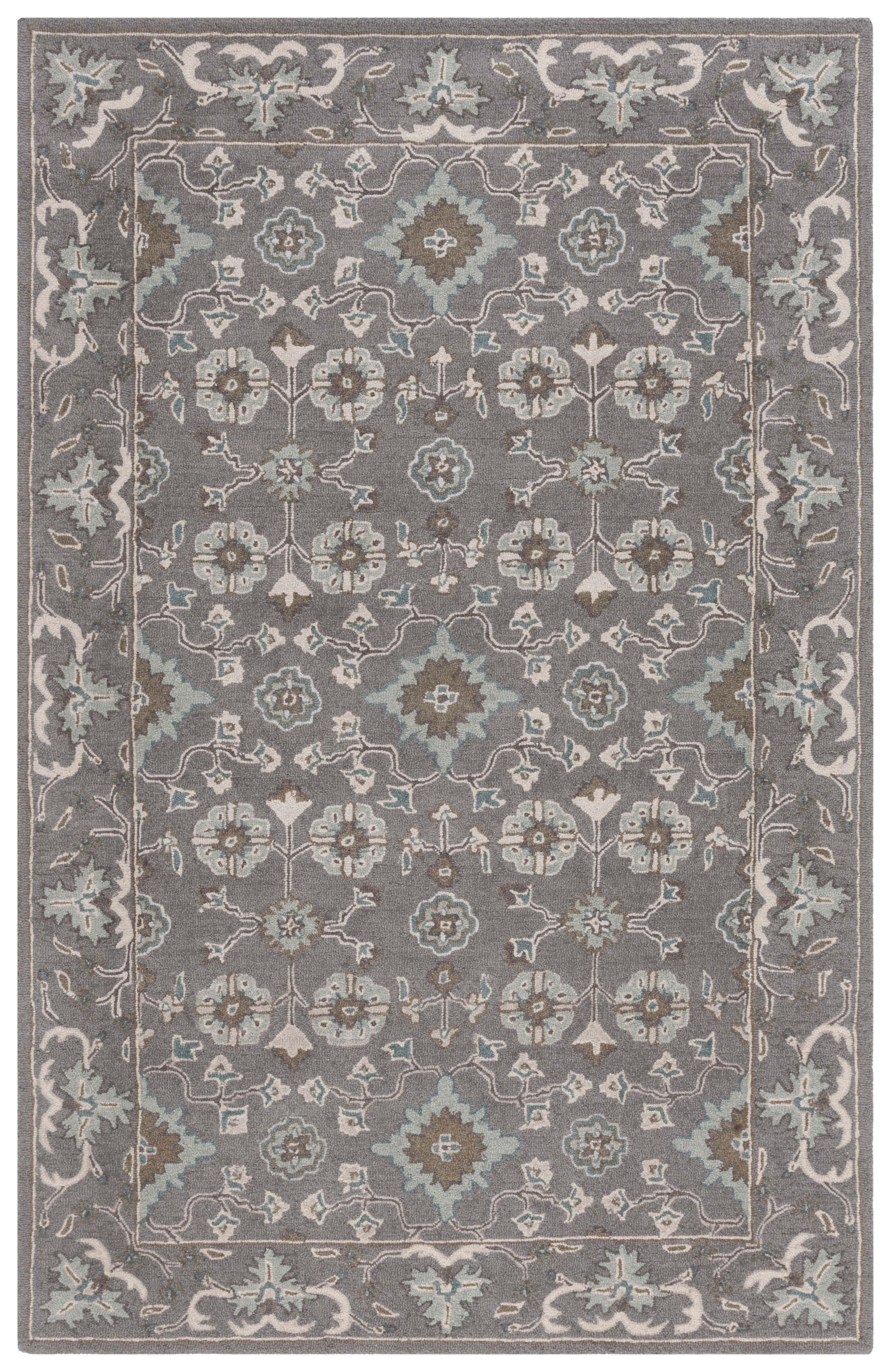 Blossom BLM218 Hand Tufted Area Rug - Grey - 5'x8' - Safavieh.