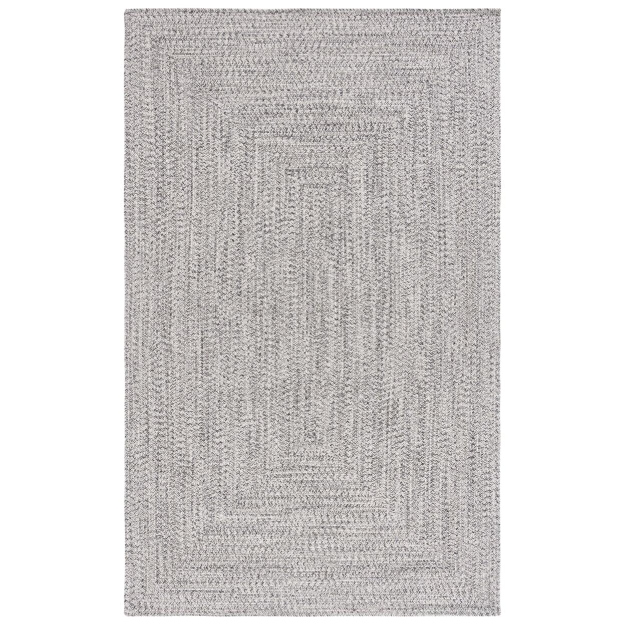 SAFAVIEH Braided Gino Distressed Machine Washable Reversible Area Rug, Grey/Ivory, 8' x 10'