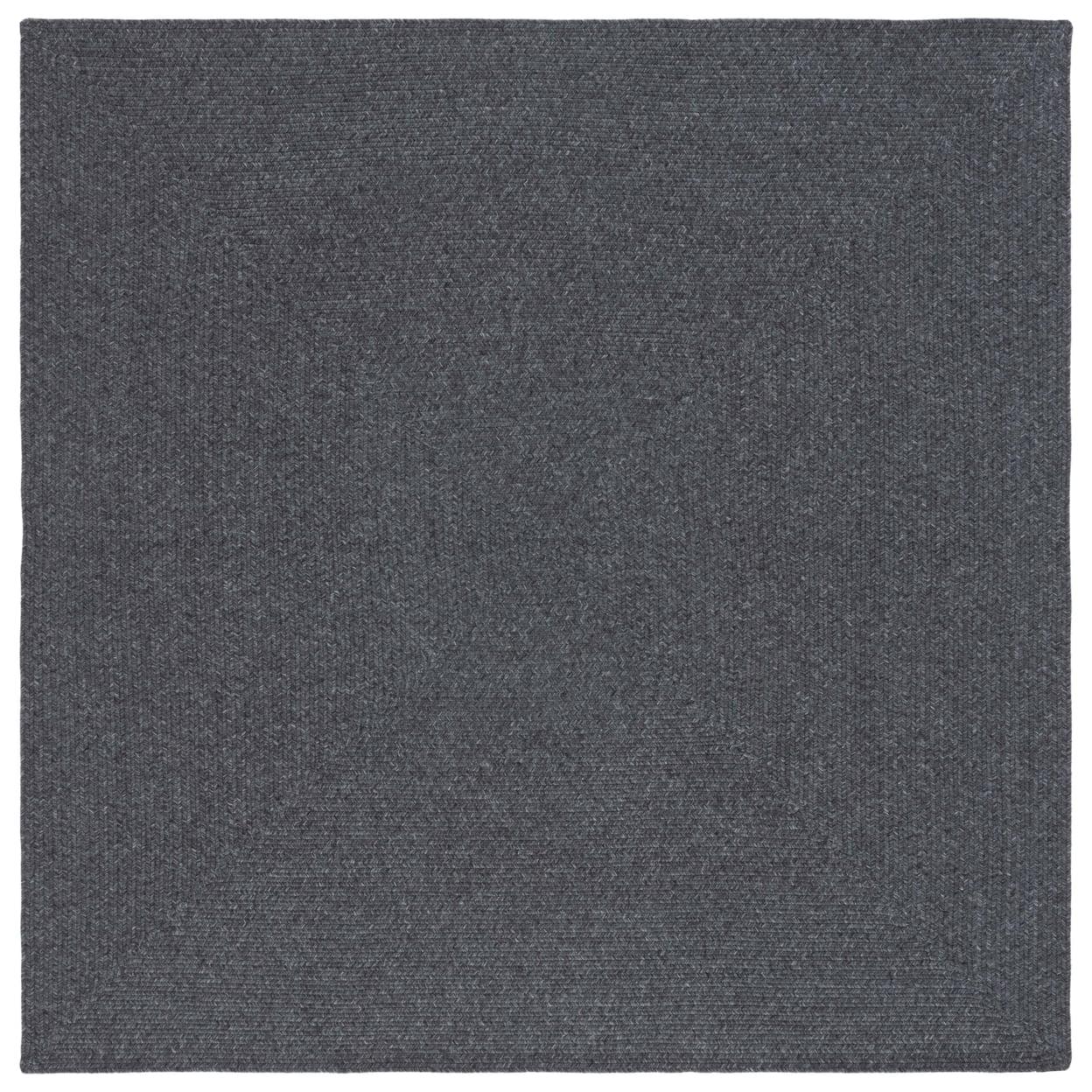 Braided BRA201 Hand Woven Indoor Machine Washable Area Rug - Black - 6'x6' - Safavieh