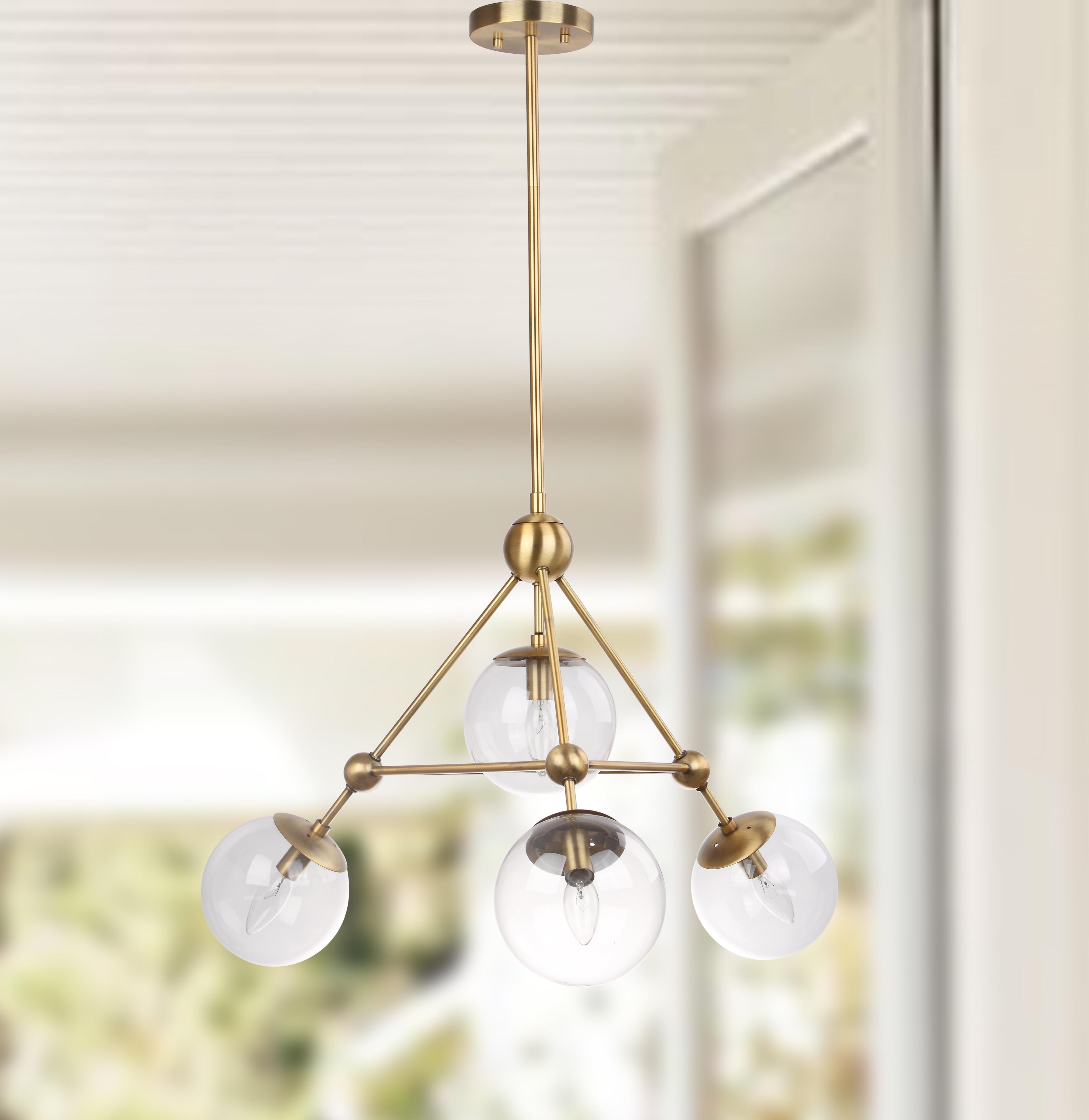 Bain 4 Light 32 Inch Pendant - Gold - Safavieh