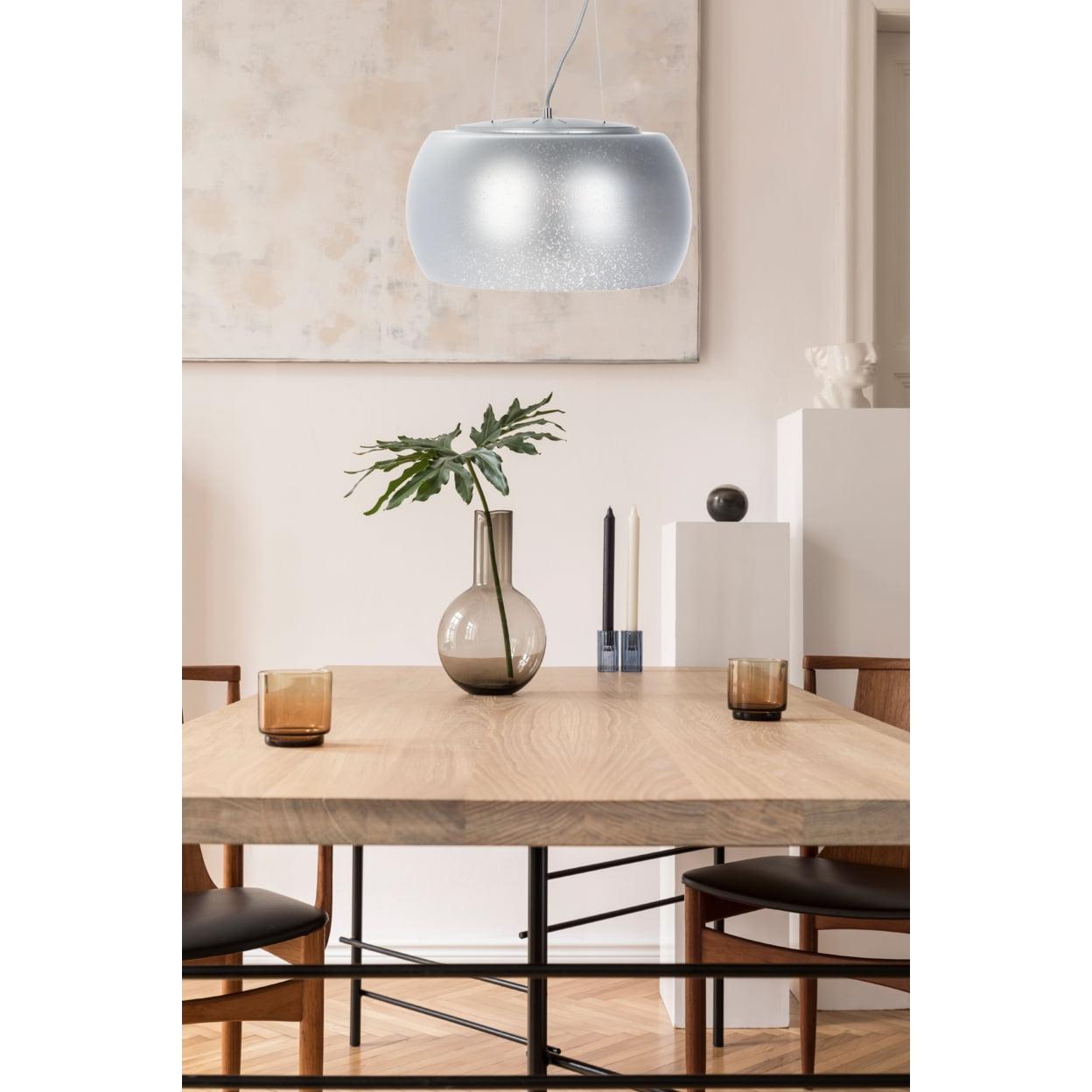 Lux Modern 81.5" Chrome LED Pendant with Crystal Accents