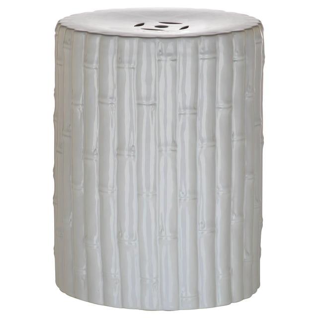 Safavieh Bamboo Texture Indoor/Outdoor Garden Patio Stool, White