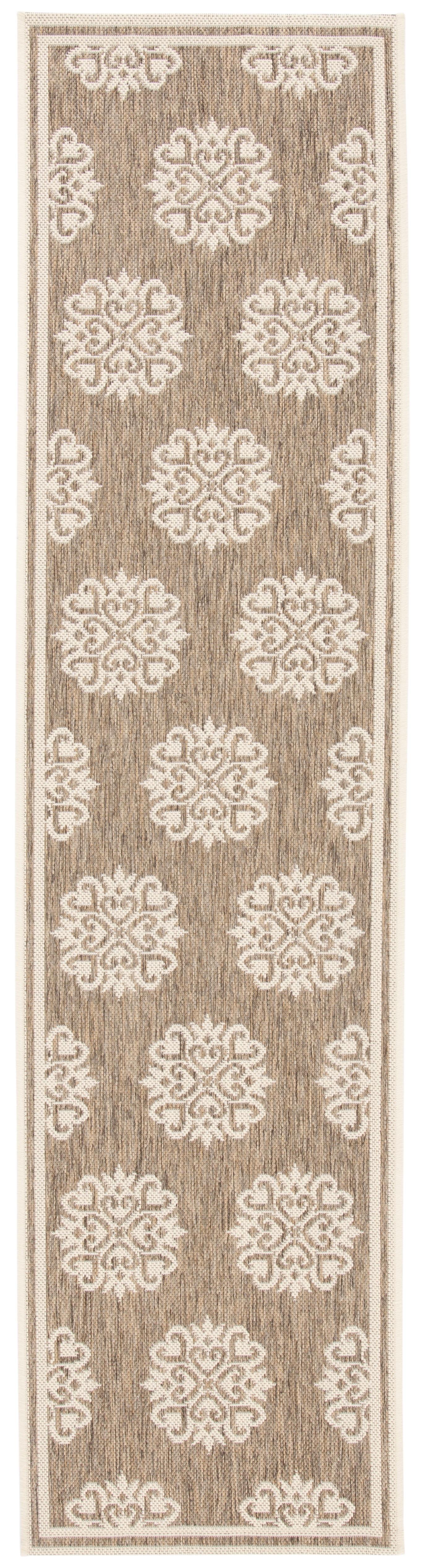 Beach House BHS181 POWER LOOMED Indoor/Outdoor Runner Rug - Beige/Cream - 2'2"x10' - Safavieh