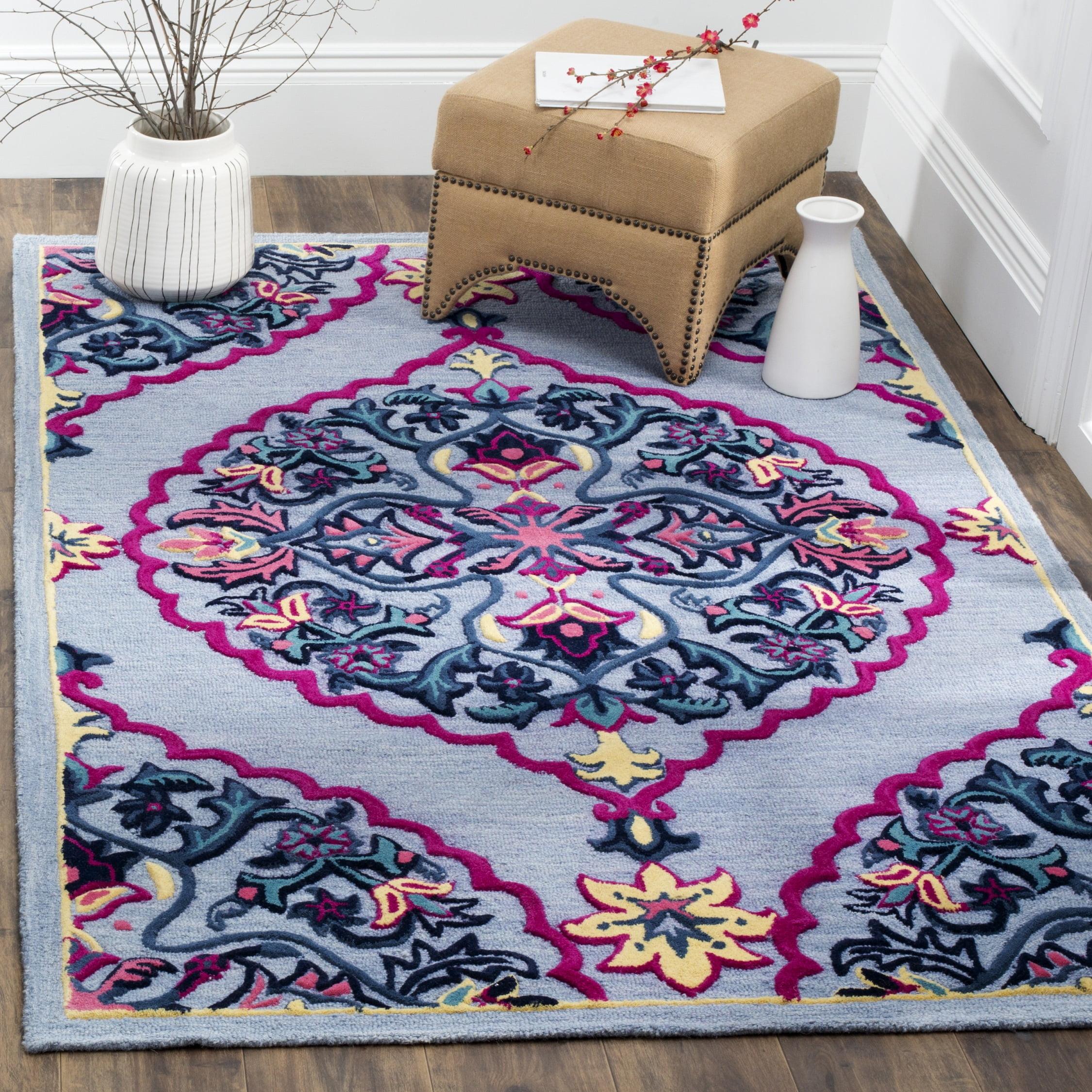 SAFAVIEH Bellagio Rio Floral Wool Area Rug, Blue/Multi, 2' x 3'