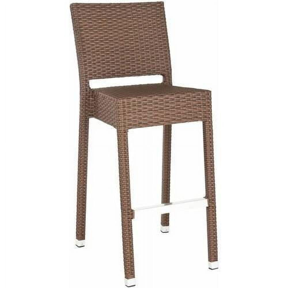 Landry Barstool - Indoor/Outdoor - FOX5212 - Brown - Safavieh