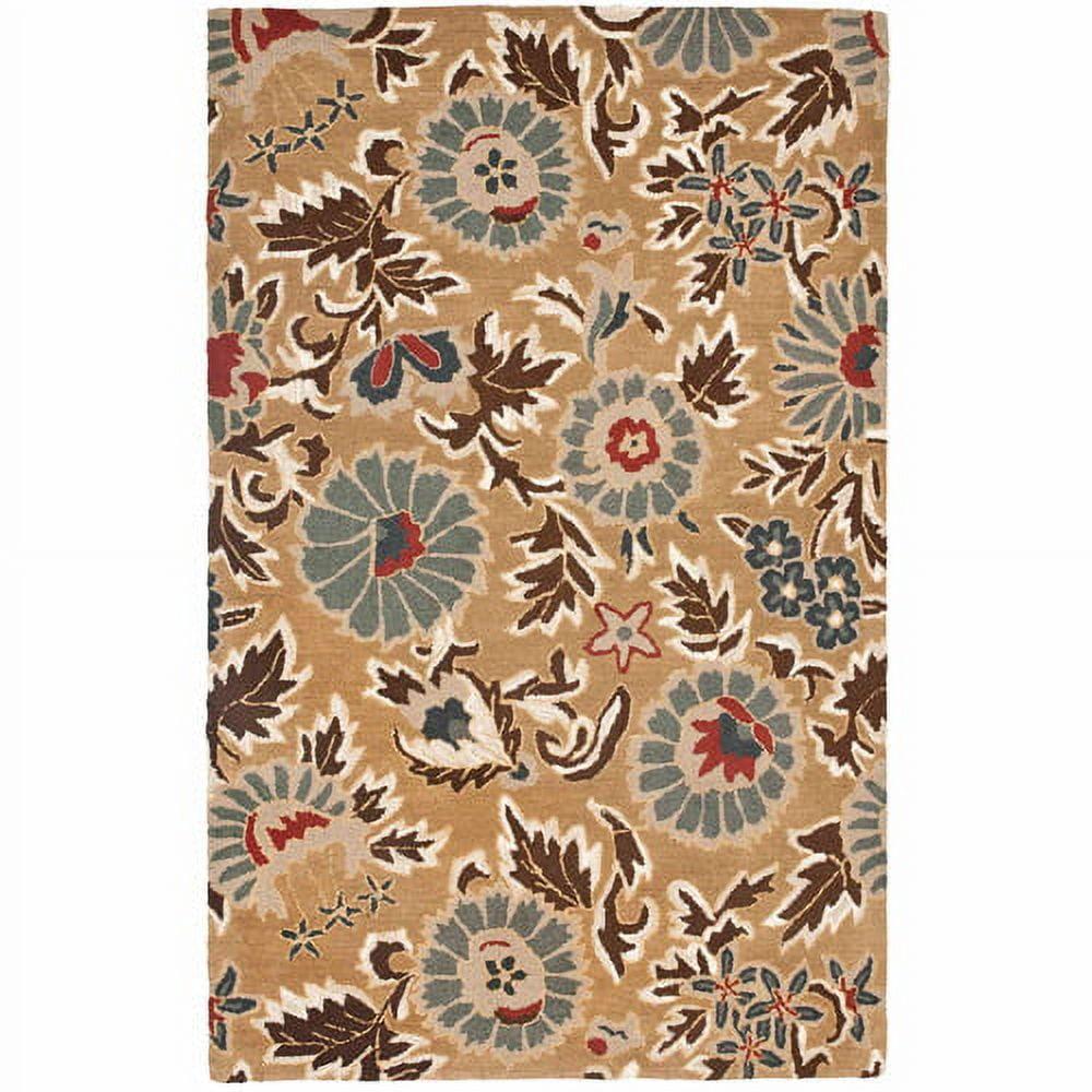 Blossom BLM912 Hand Hooked Area Rug - Beige/Multi - 5'x8' - Safavieh.