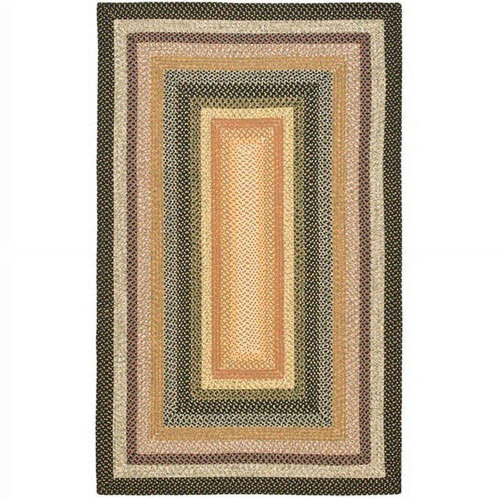 Handmade Blue Multicolor Braided Square Area Rug