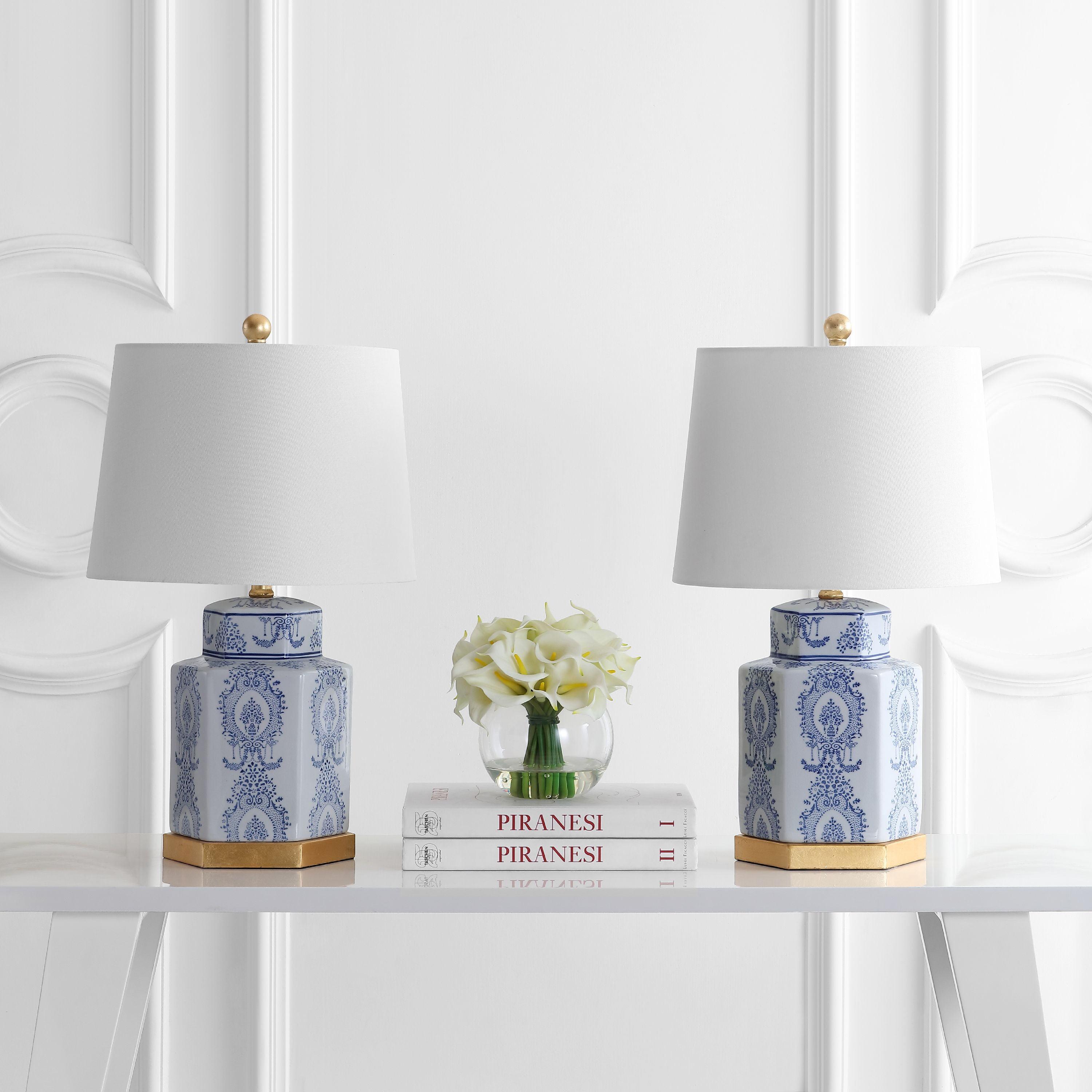 Bloomsbury Market Bodin White Ceramic Table Lamps - Set Of 2 (LED Bulbs Included)