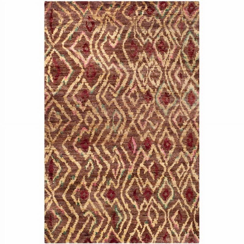 Bohemian Bliss Multicolor Wool 4' x 6' Hand-Knotted Rug
