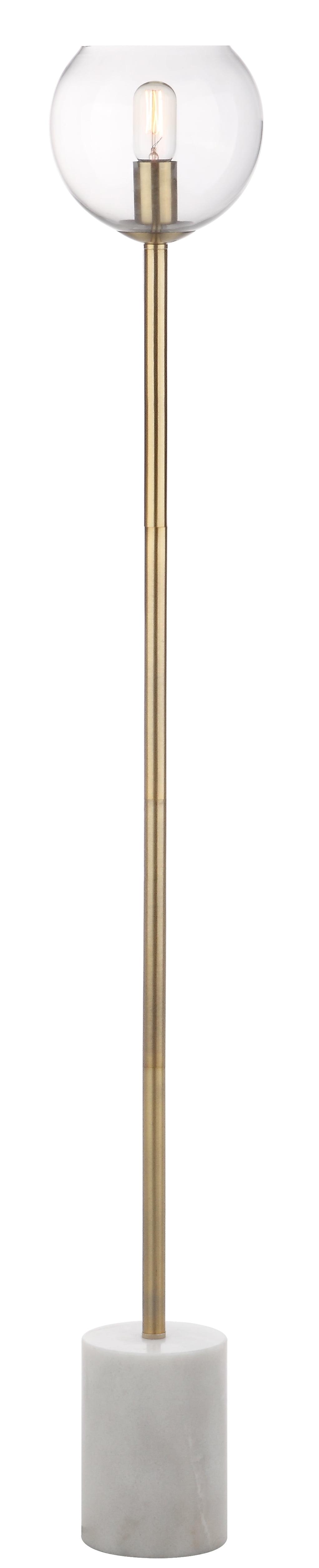 Bradley 61" Contemporary Gold & White Floor Lamp with Edison Bulb