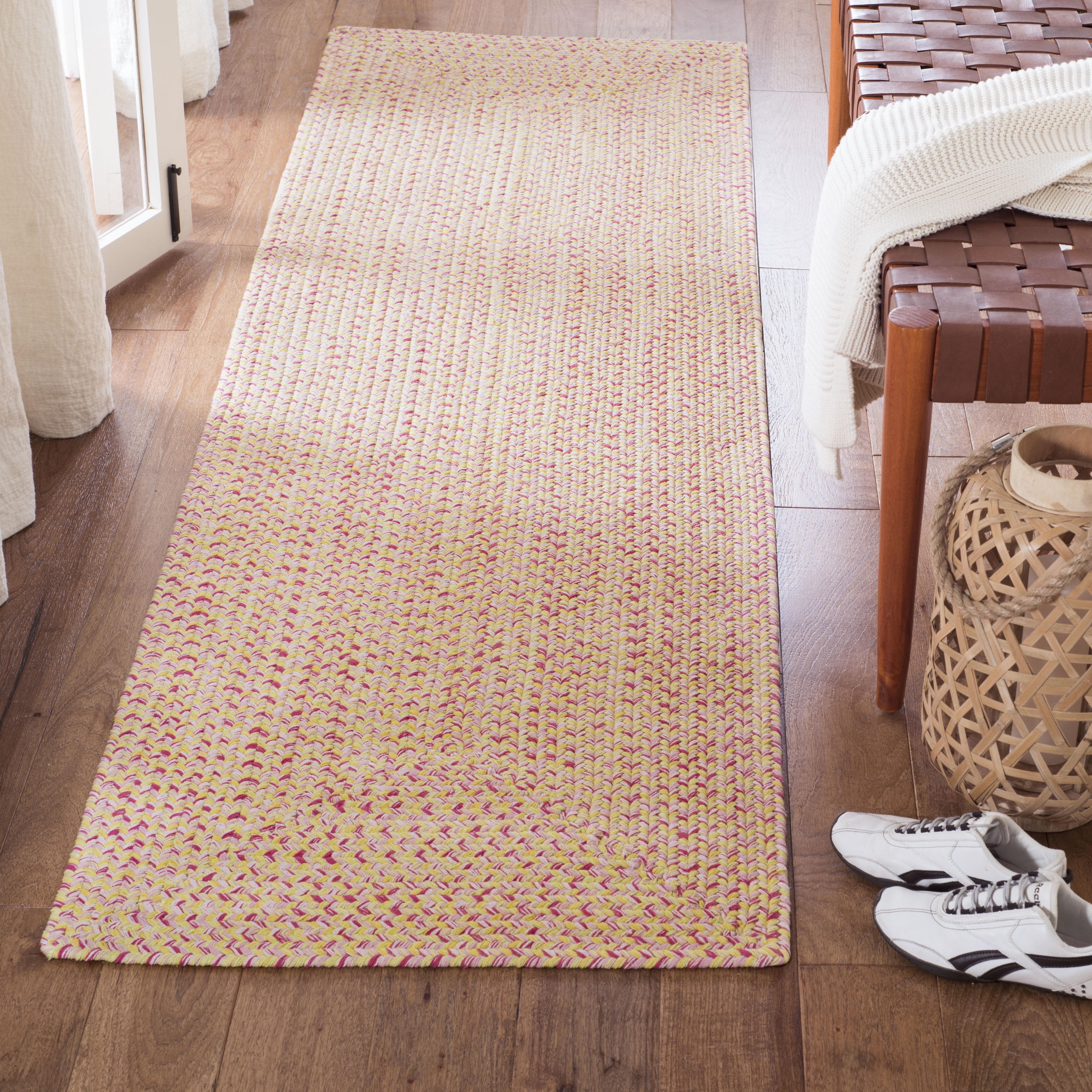 Handmade Red Cotton Braided Reversible Area Rug