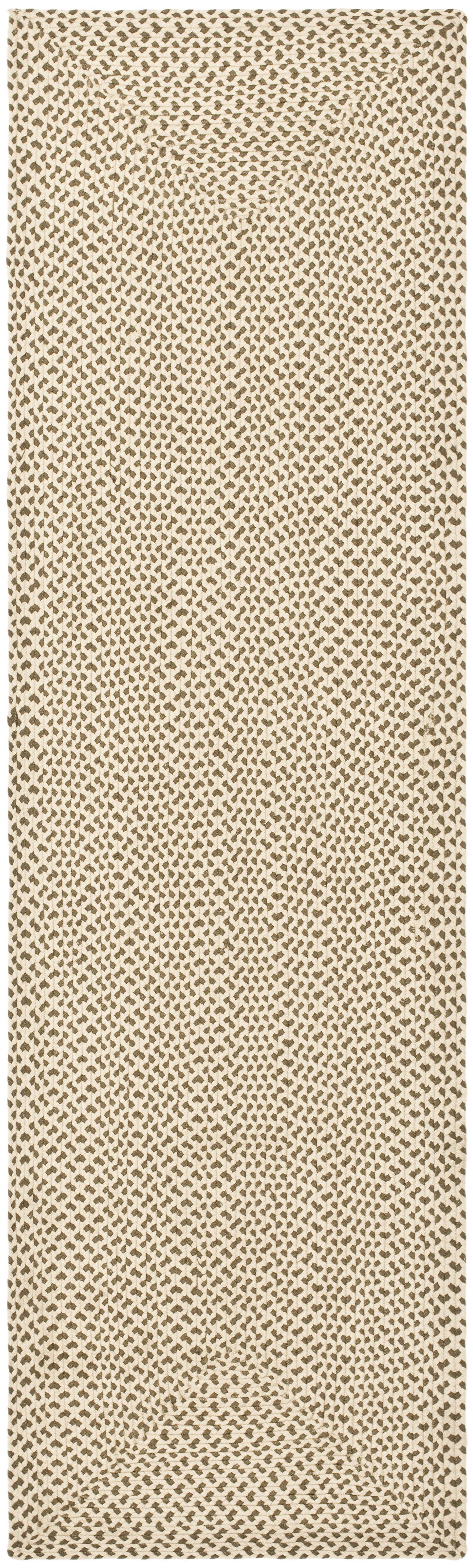 Handwoven Cotton-Synthetic Blend Reversible Runner Rug in Beige/Brown