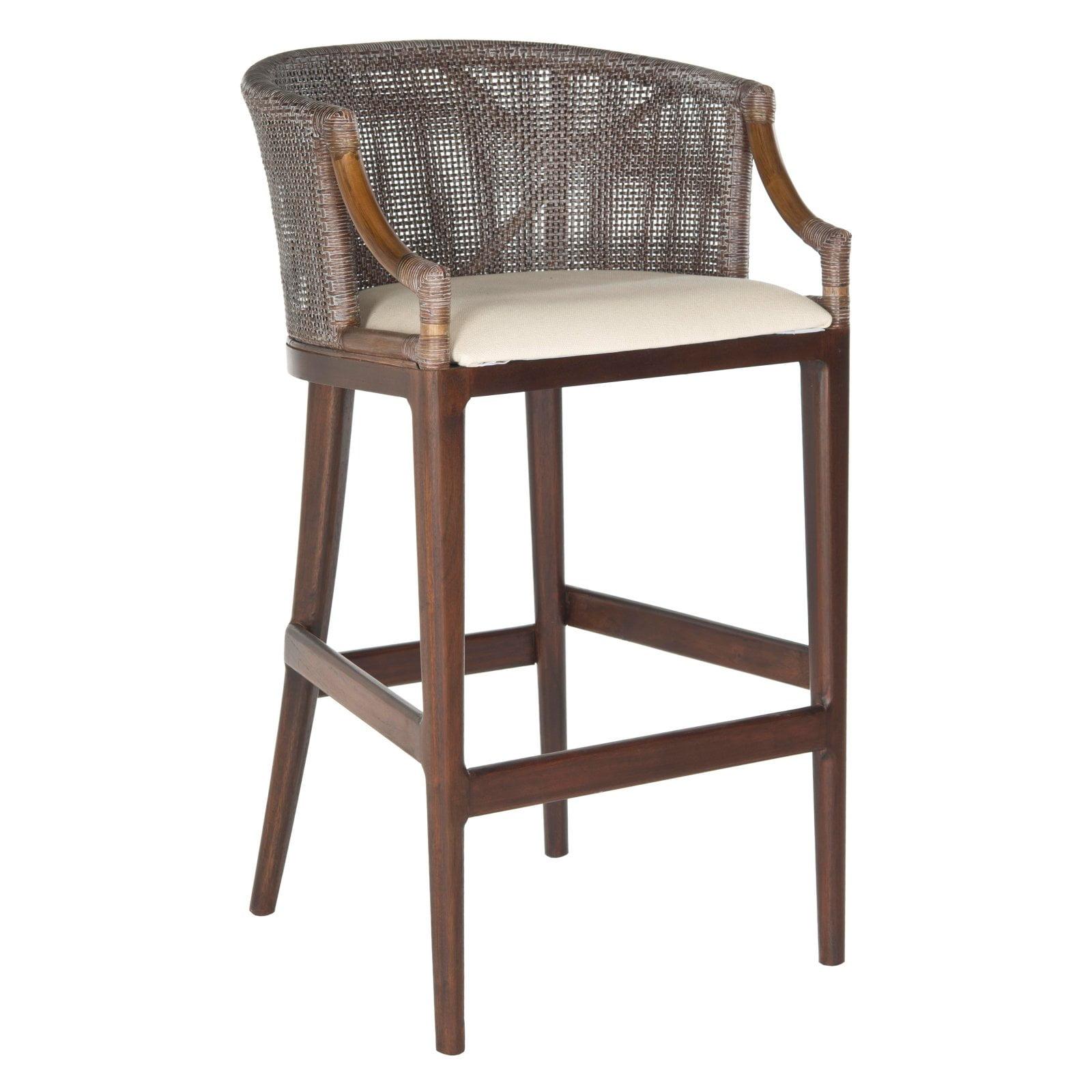 Brando Bar Stool - Brown/White - Safavieh