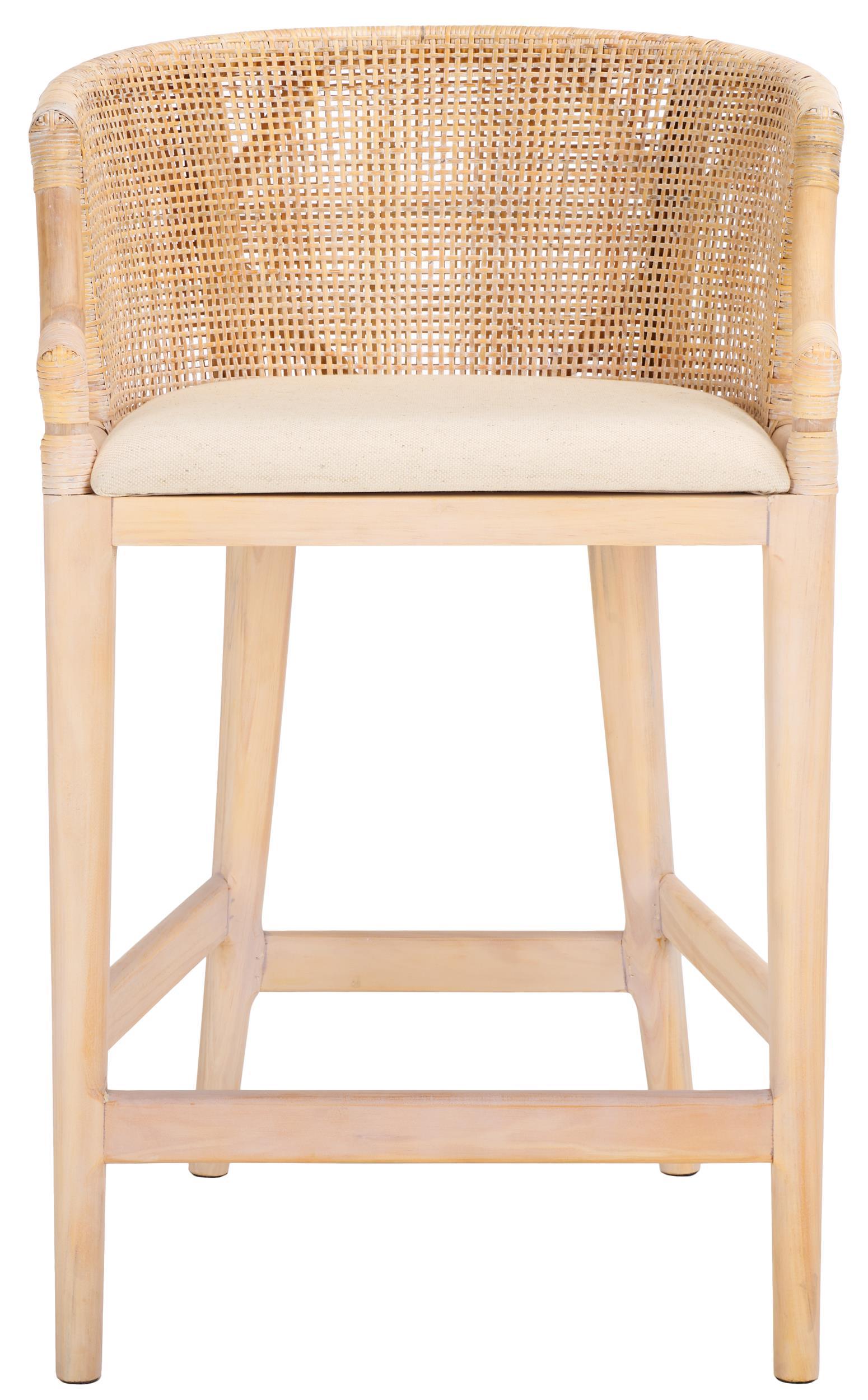 Brando Counter Stool - BST4000 - Natural/White Washed - Safavieh