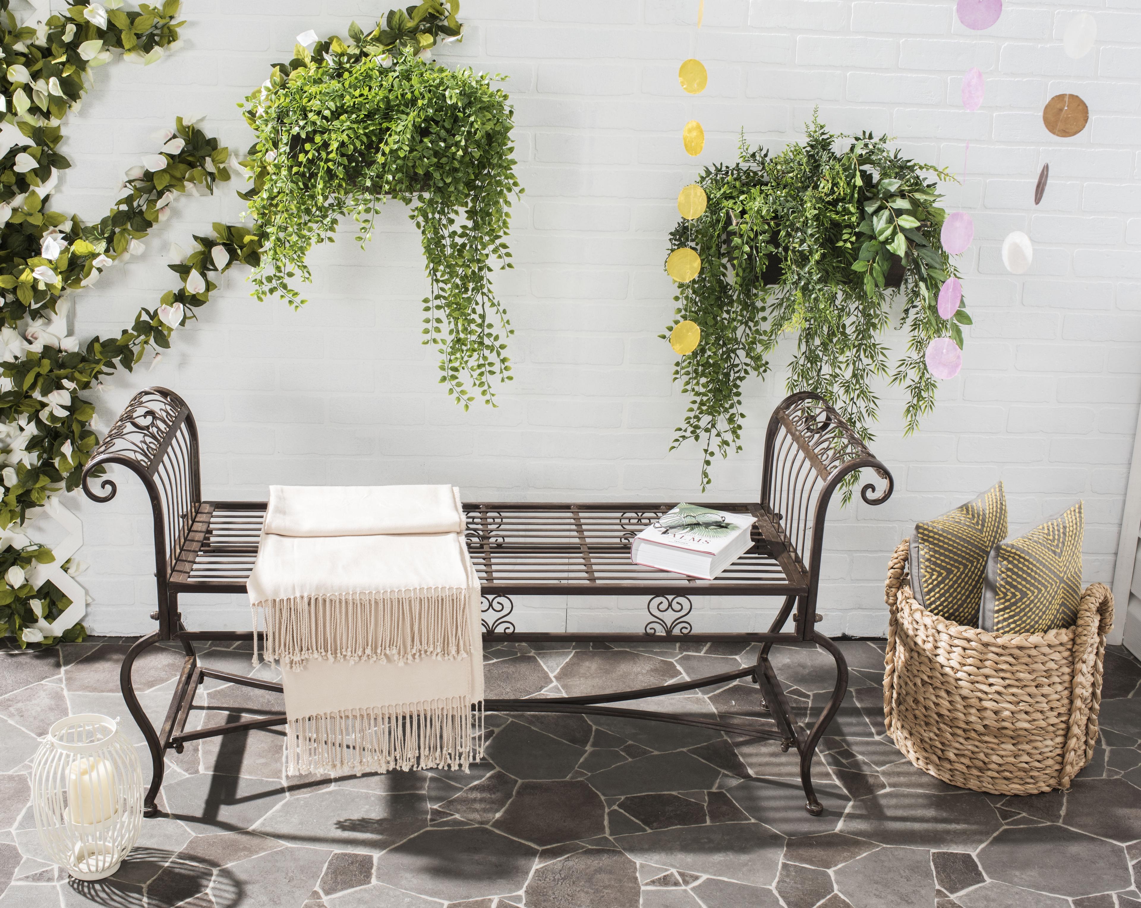 Brielle Bench - Outdoor - PAT5004 - Rustic Brown - Safavieh