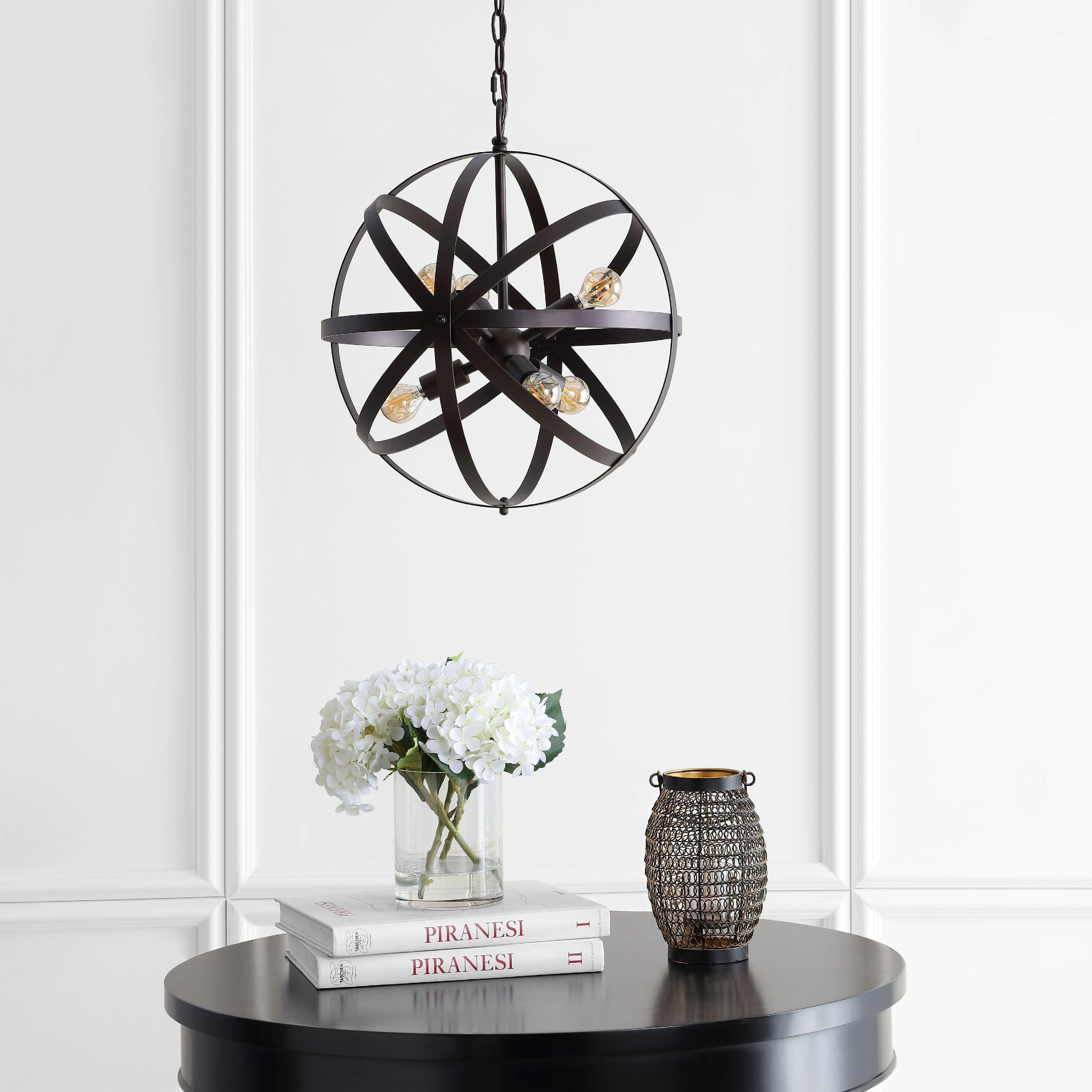 Contemporary 16.5" LED Globe Pendant in Dark Grey