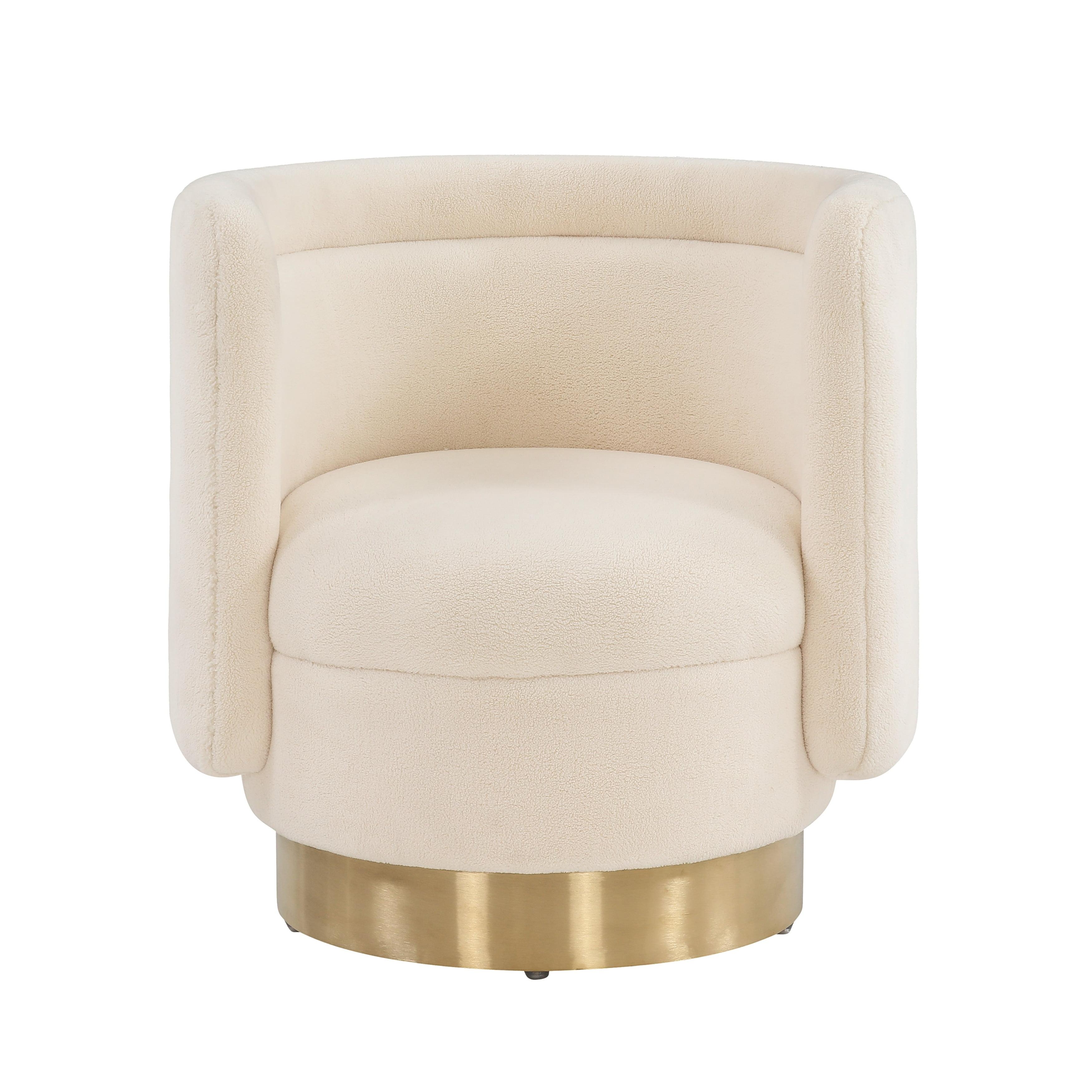 Everly Quinn Tews 29.7" Wide Polyester Swivel Barrel Chair | Wayfair