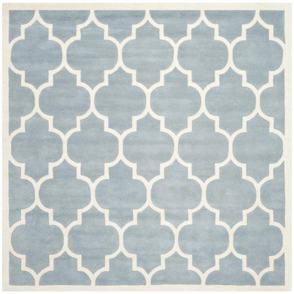 Safavieh CHATHAM, BLUE / IVORY, 5' X 5' Square, Area Rug, CHT733B-5SQ