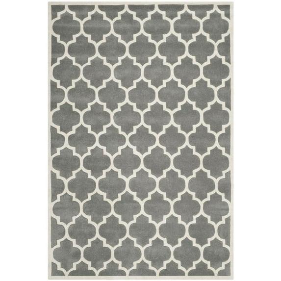 Safavieh CHATHAM, DARK GREY / IVORY, 5' X 8', Area Rug, CHT734D-5