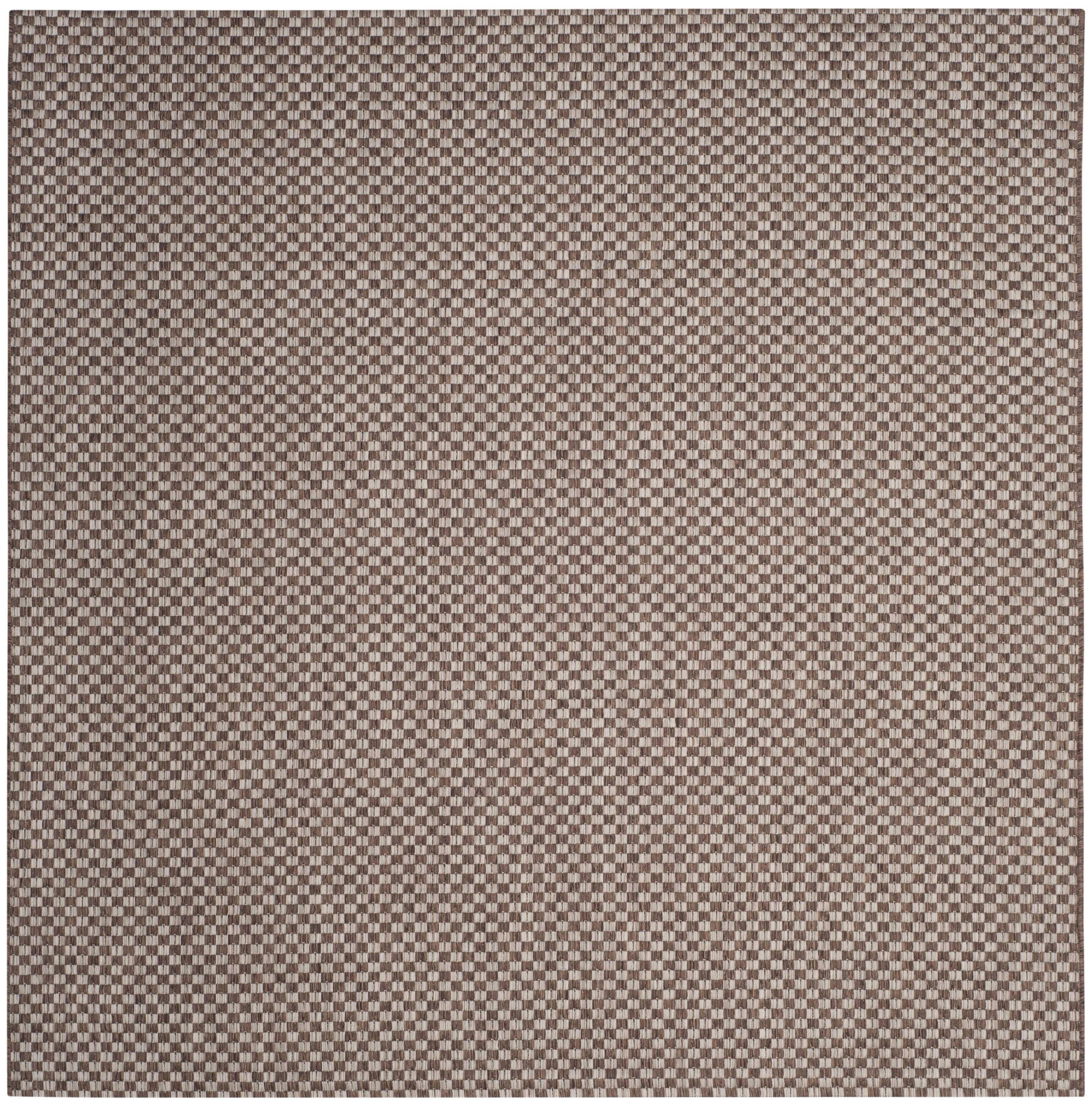 Courtyard CY8653 Power Loomed Indoor and Outdoor Area Rug - Light Brown/Light Grey - 6'7"x6'7" - Safavieh