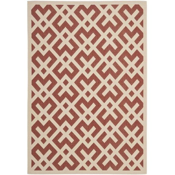 Safavieh COURTYARD, RED / BONE, 5'-3" X 7'-7", Area Rug, CY6915-238-5