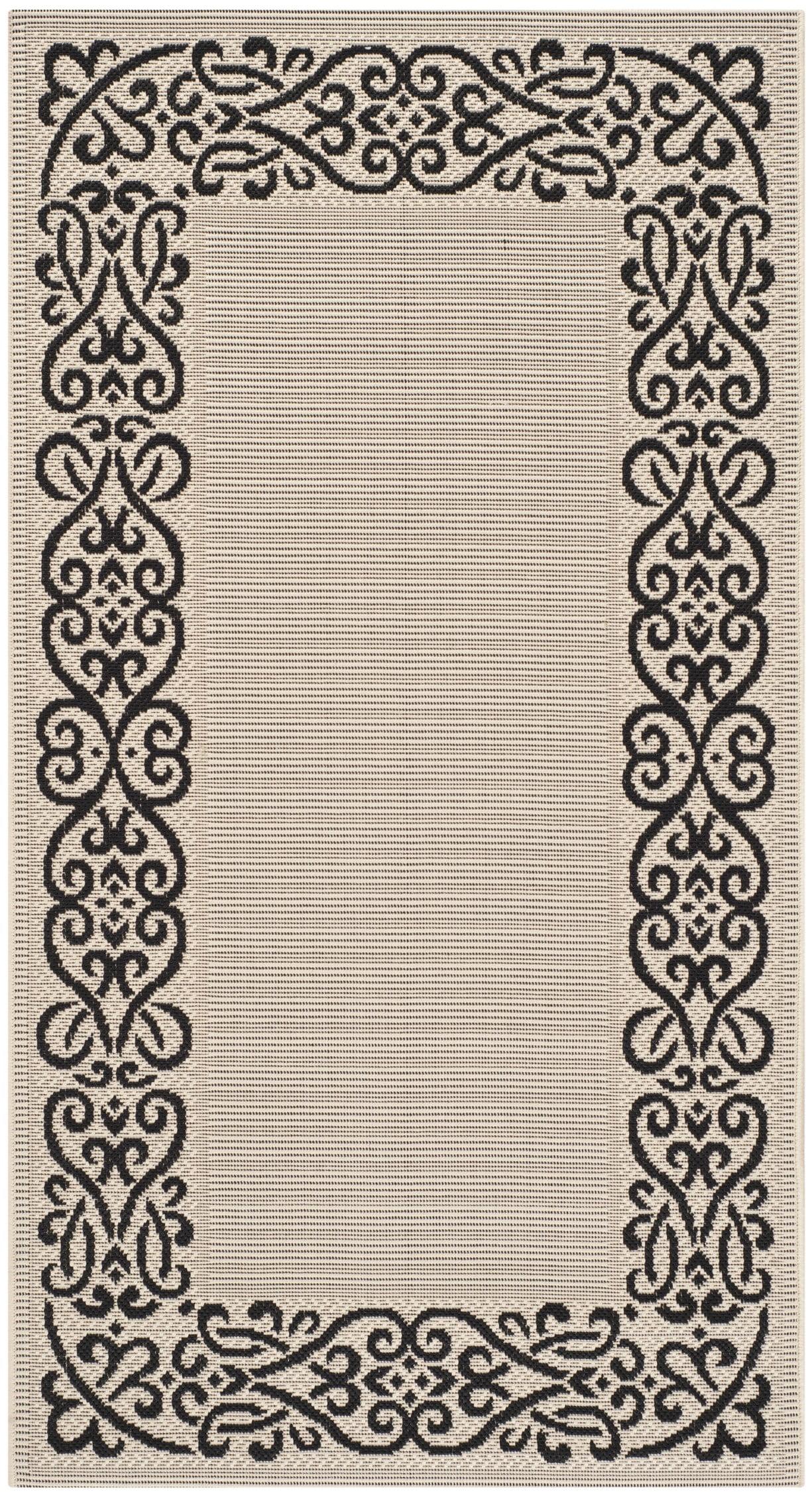 Safavieh COURTYARD, SAND / BLACK, 4' X 5'-7", Area Rug, CY1588-3901-4