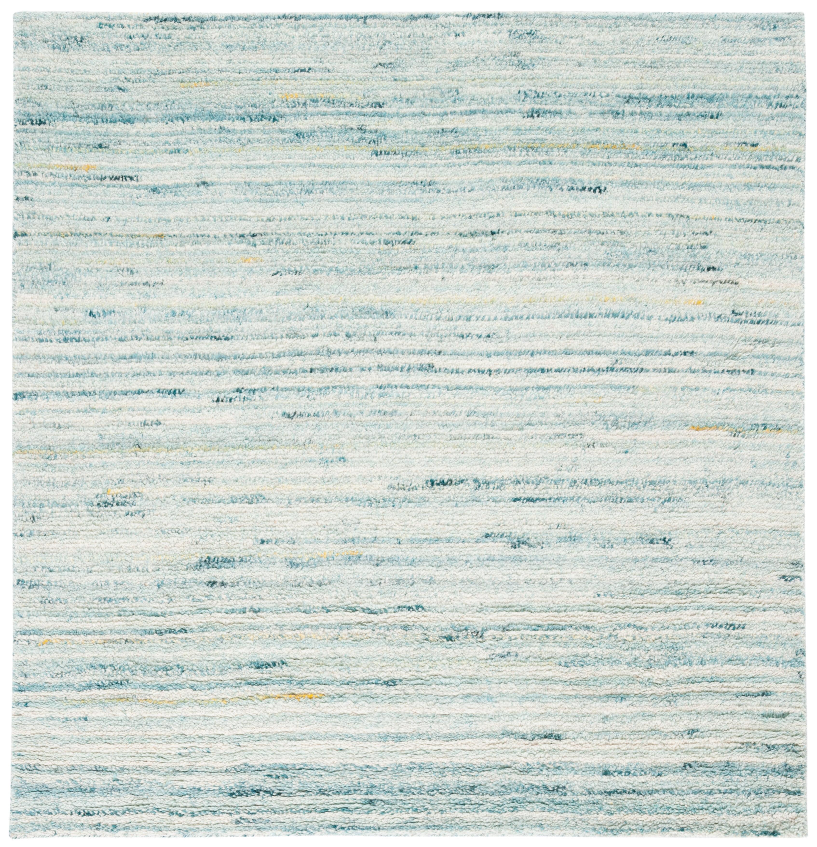 SAFAVIEH Casablanca Katharine Distressed Area Rug, Turquoise/Ivory, 6' x 6' Square