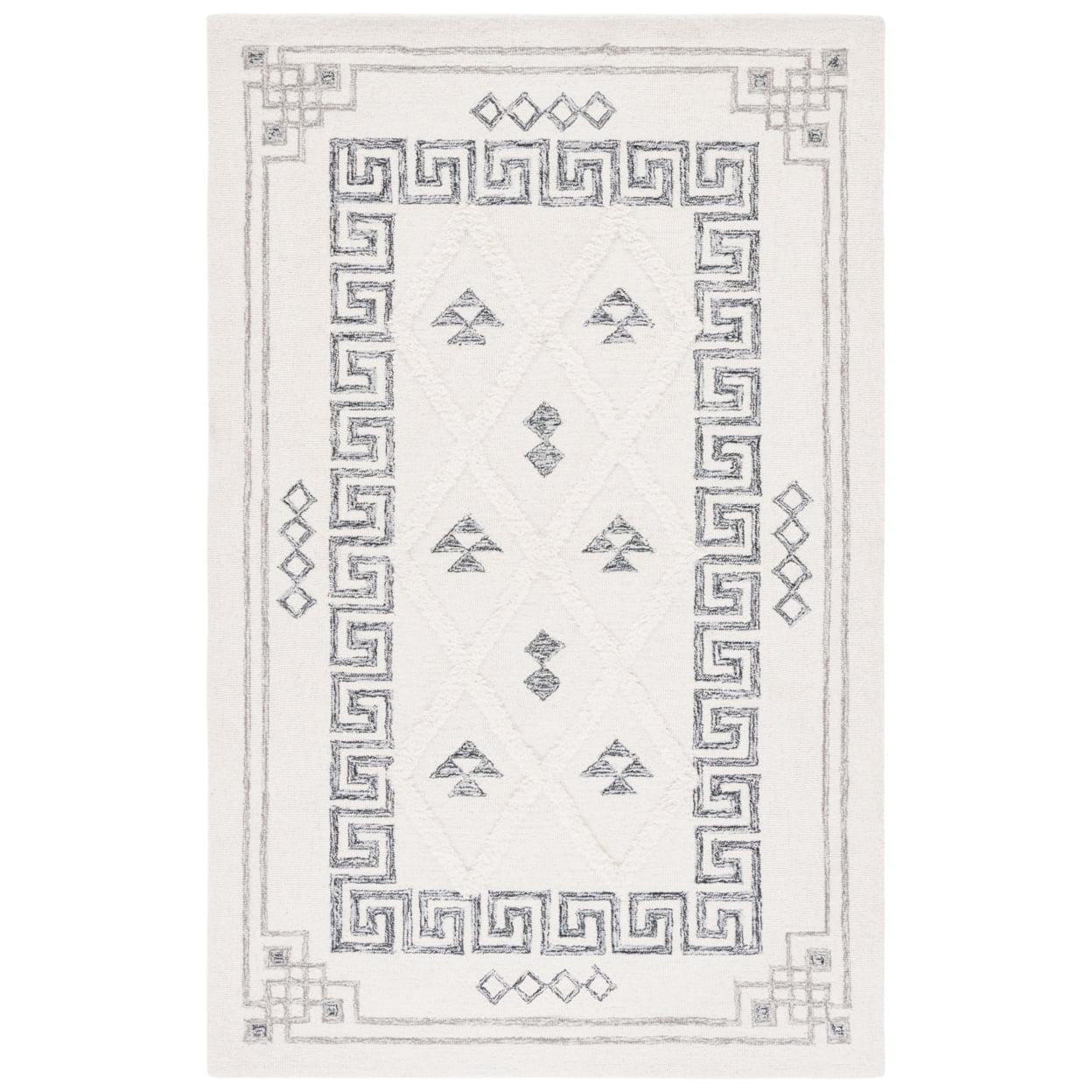 Casablanca Hand-Tufted Black Wool 8' x 10' Shag Area Rug