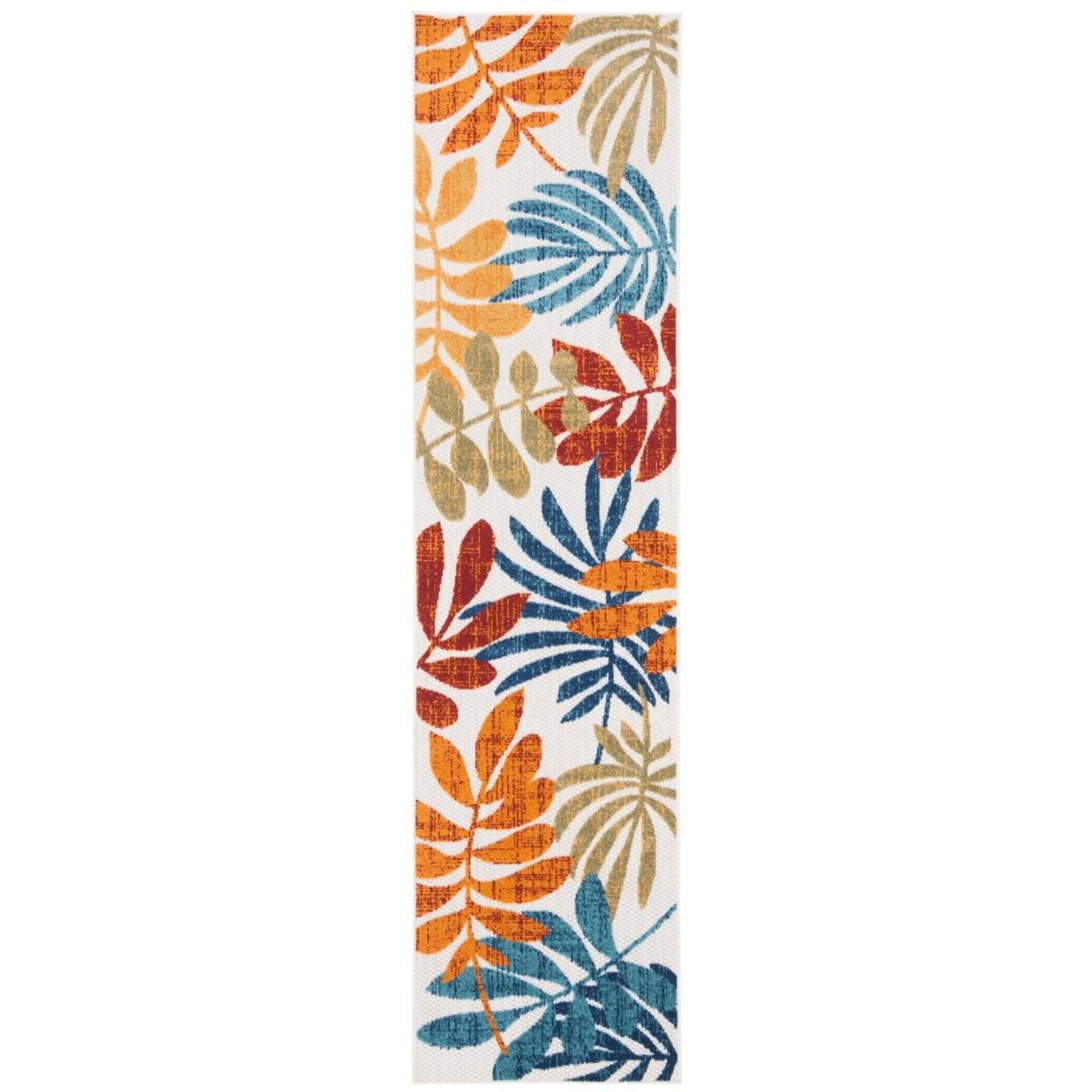 Cabana CBN814 Power Loomed Indoor/Outdoor Runner Rug - Creme/Red - 2'x8' - Safavieh.