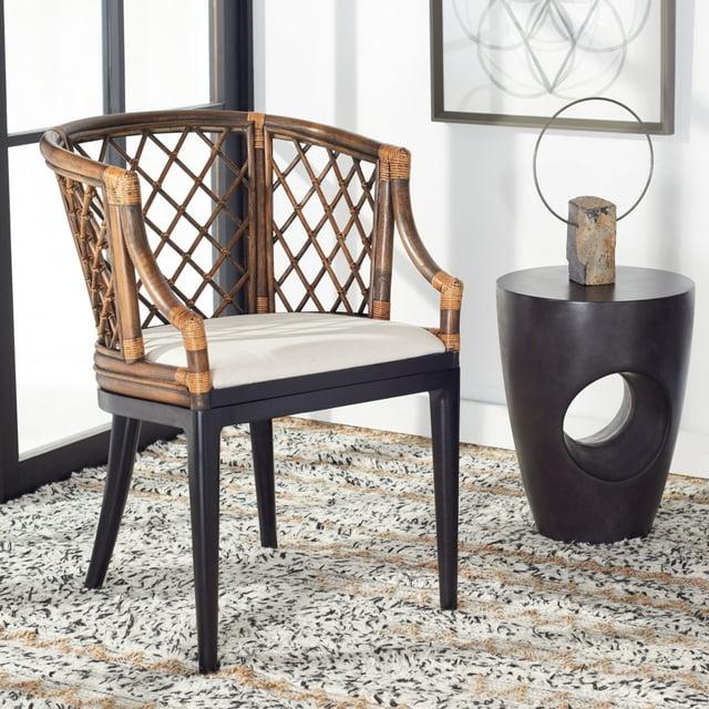 Carlotta Arm Chair - SEA4013 - Brown/Black - Safavieh