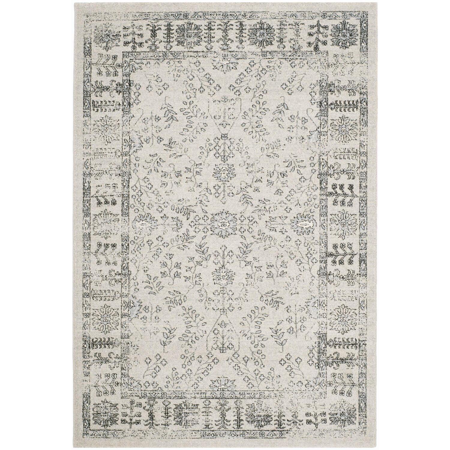 Carmel Beige/Blue Medium Rectangle Rug-Color:Beige/Blue,Shape:Medium Rectangle,Size:5'-1" X 7'-6"