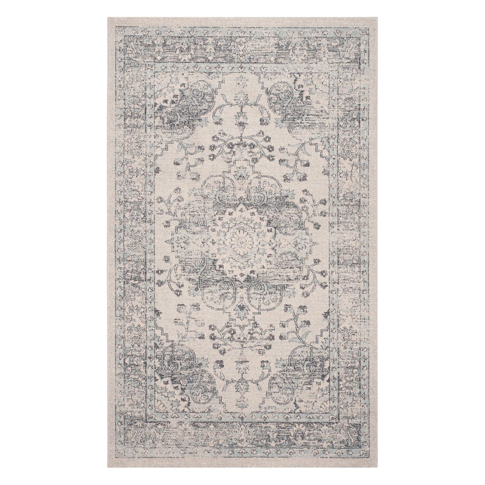 Handmade Blue Synthetic Rectangular 4' x 6' Rug