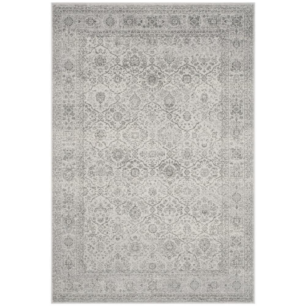 Elegant Vintage 5' x 7' Hand-Knotted Gray Synthetic Area Rug