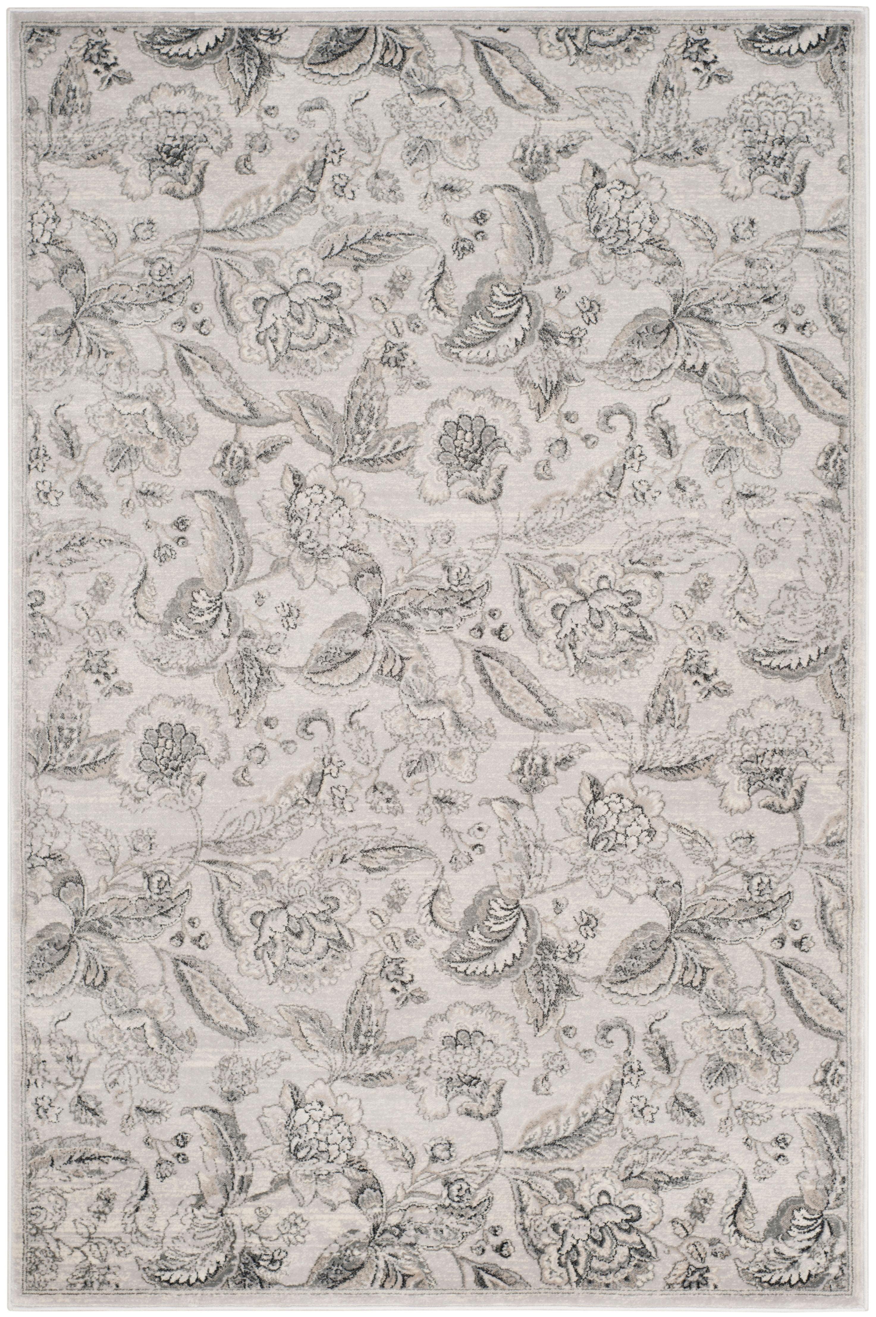 Elegant Silver Synthetic 4' x 6' Hand-Knotted Area Rug