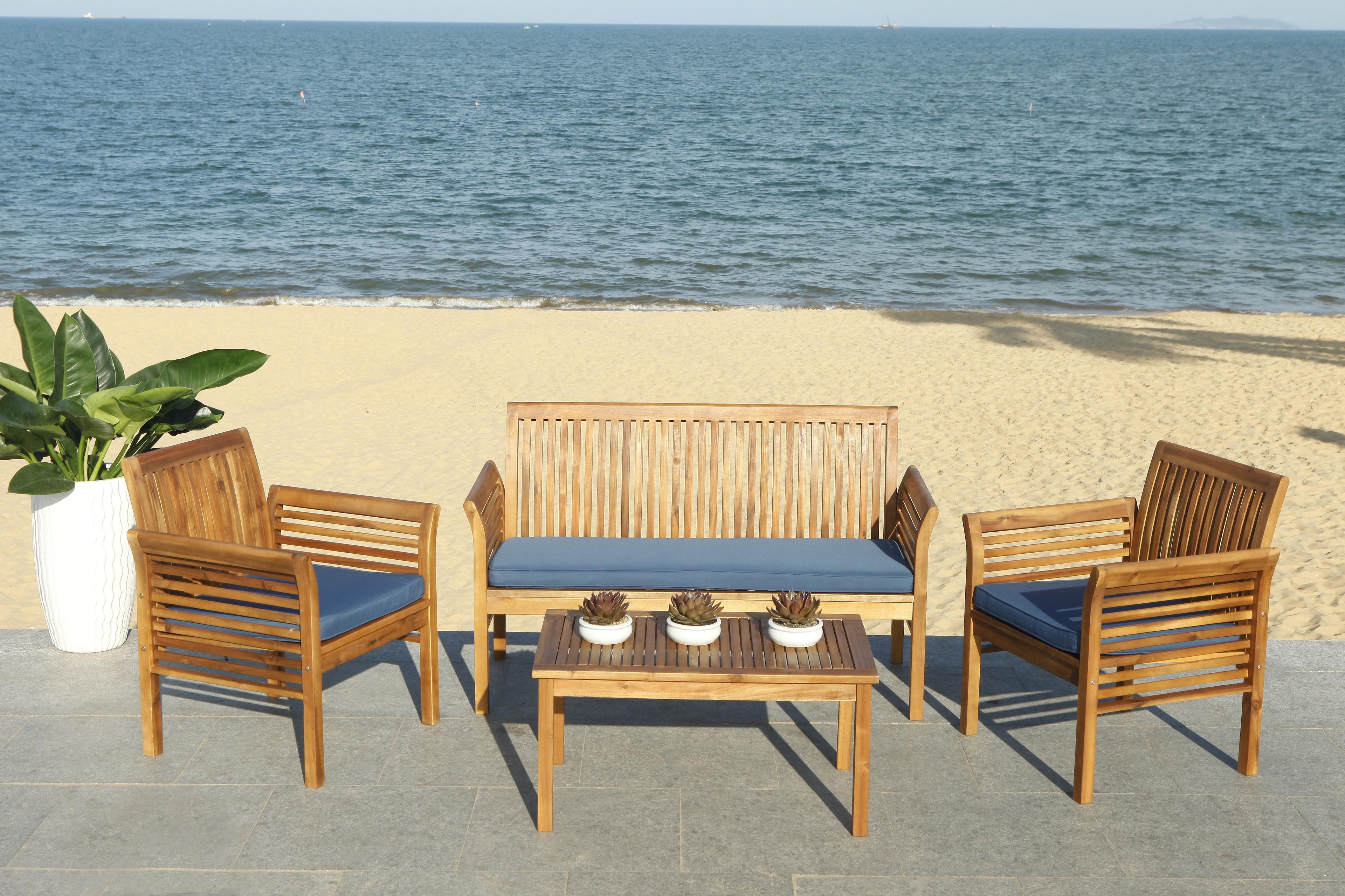 Carson 4 Piece Patio Outdoor Conversation Set  - Safavieh