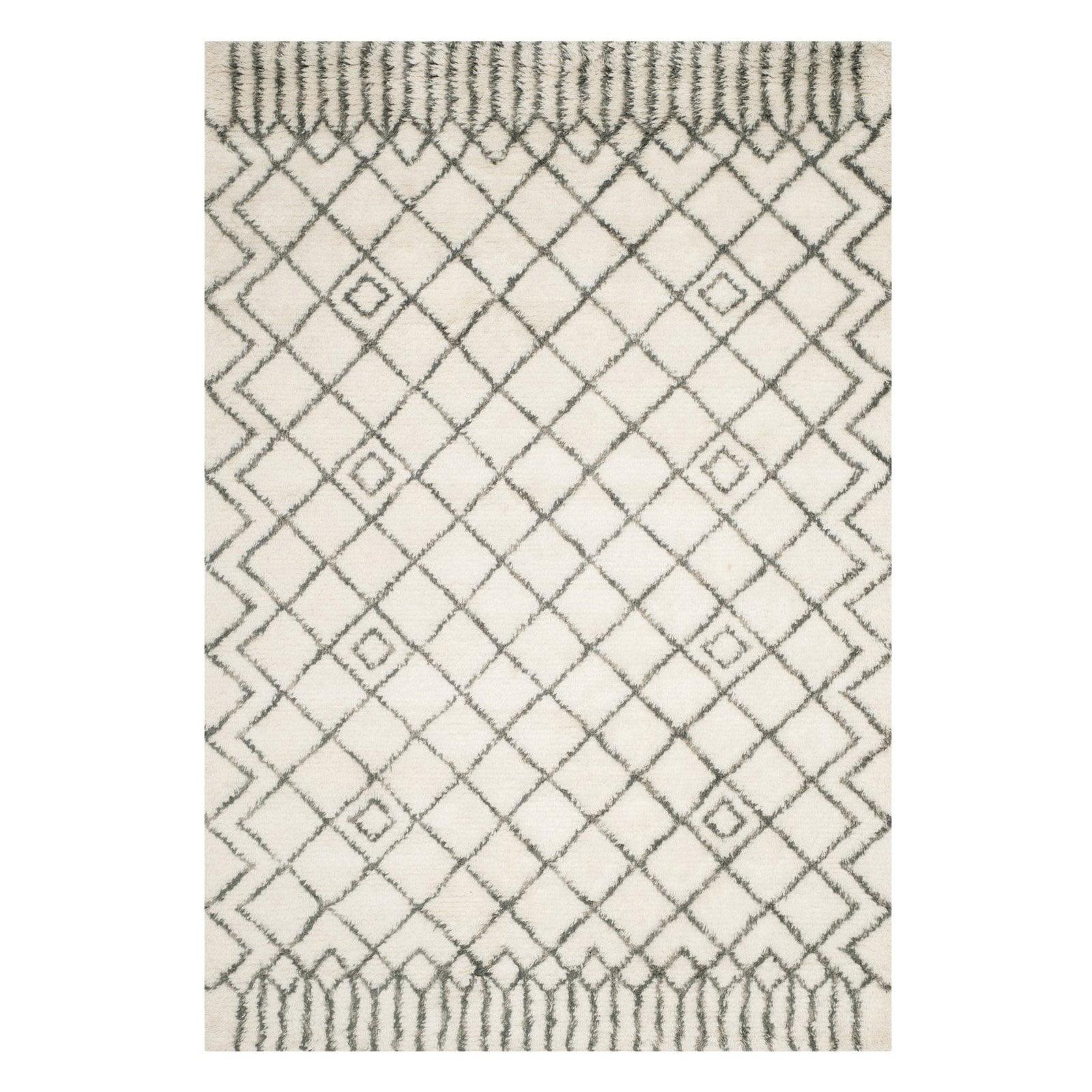 Ivory Elegance Hand-Tufted Wool and Cotton 6' x 9' Shag Rug