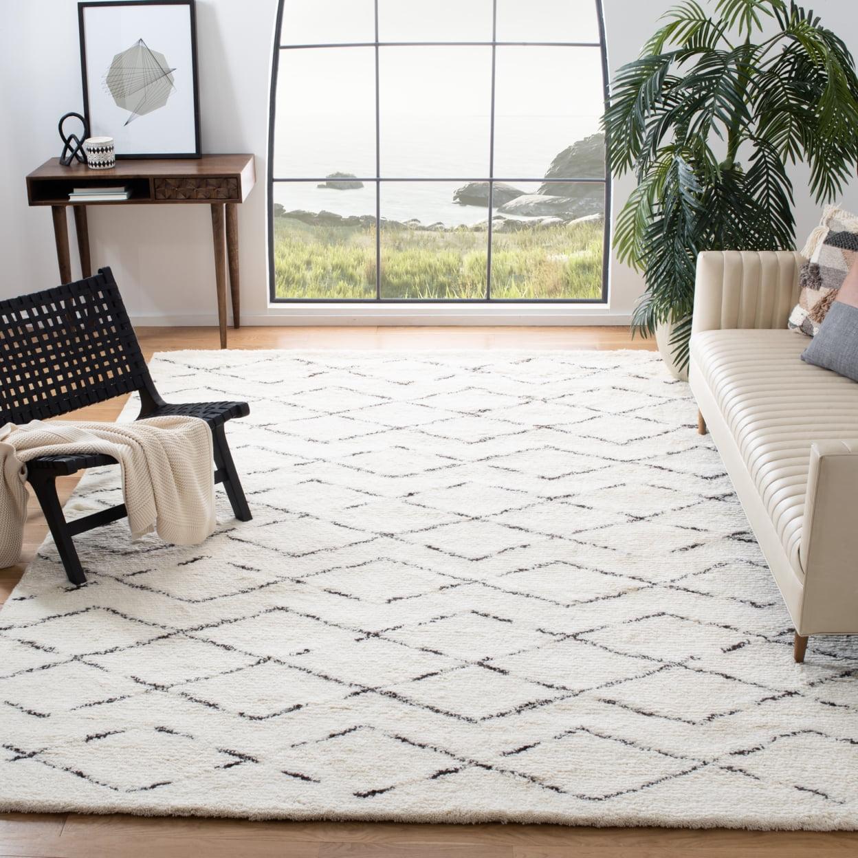 Casablanca CSB847 Hand Tufted Indoor Area Rug - Ivory/Brown - 4'x6' - Safavieh