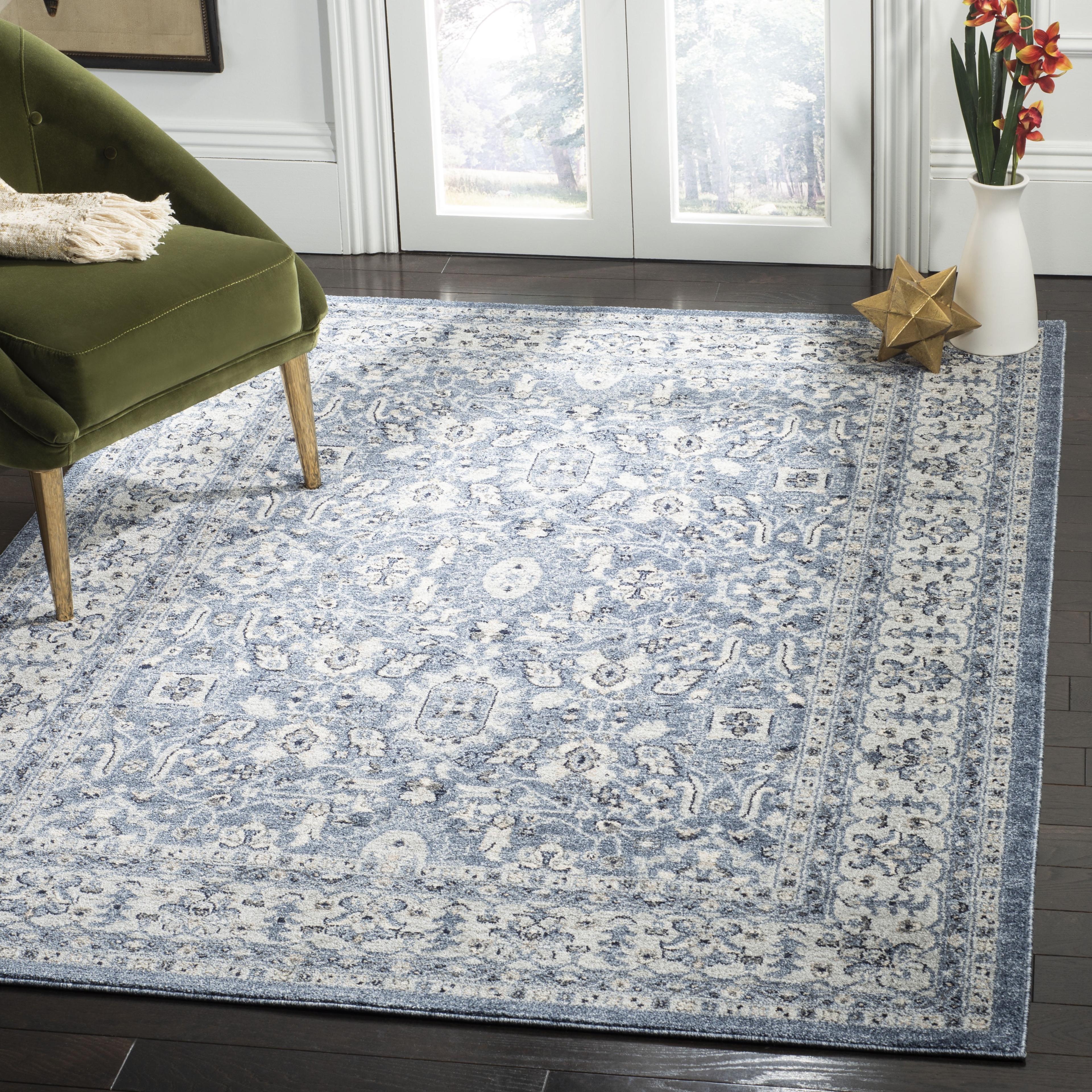 Charleston Elegance Ivory Square Synthetic Easy-Care Area Rug