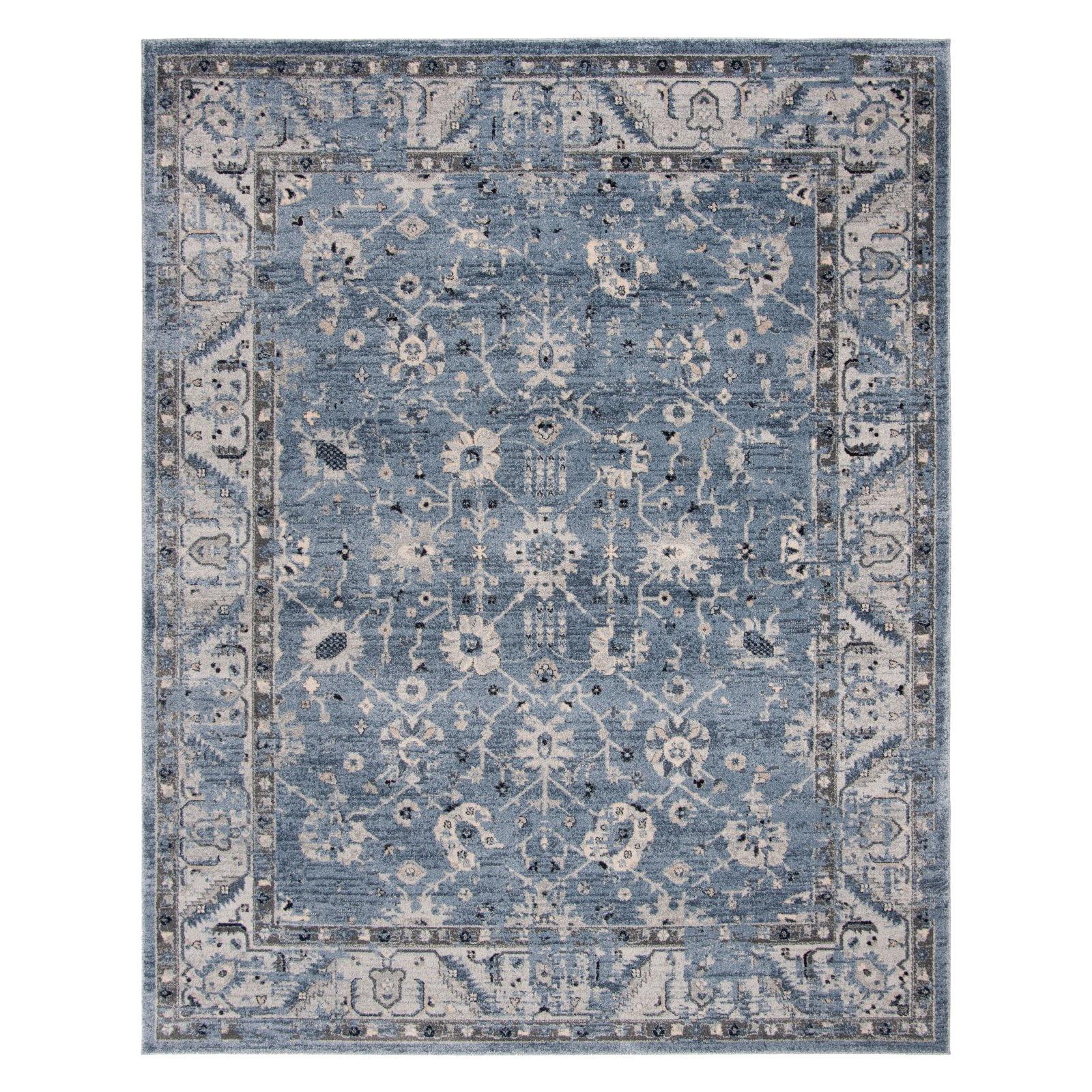 Safavieh  Charleston Sigrid Vintage Boho Oriental Rug Navy/Light Grey 6'7" x 6'7" Square 8' Square, 6' Square Indoor Living Room, Bedroom, Dining Room