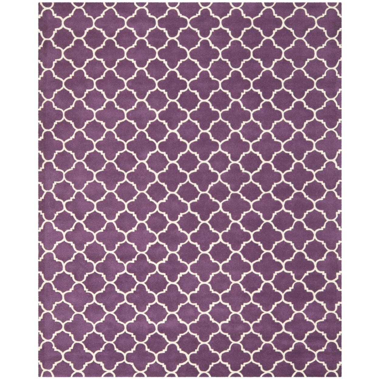 Chatham CHT717 Tufted Indoor Area Rug - Purple/Ivory - 6'x9' - Safavieh