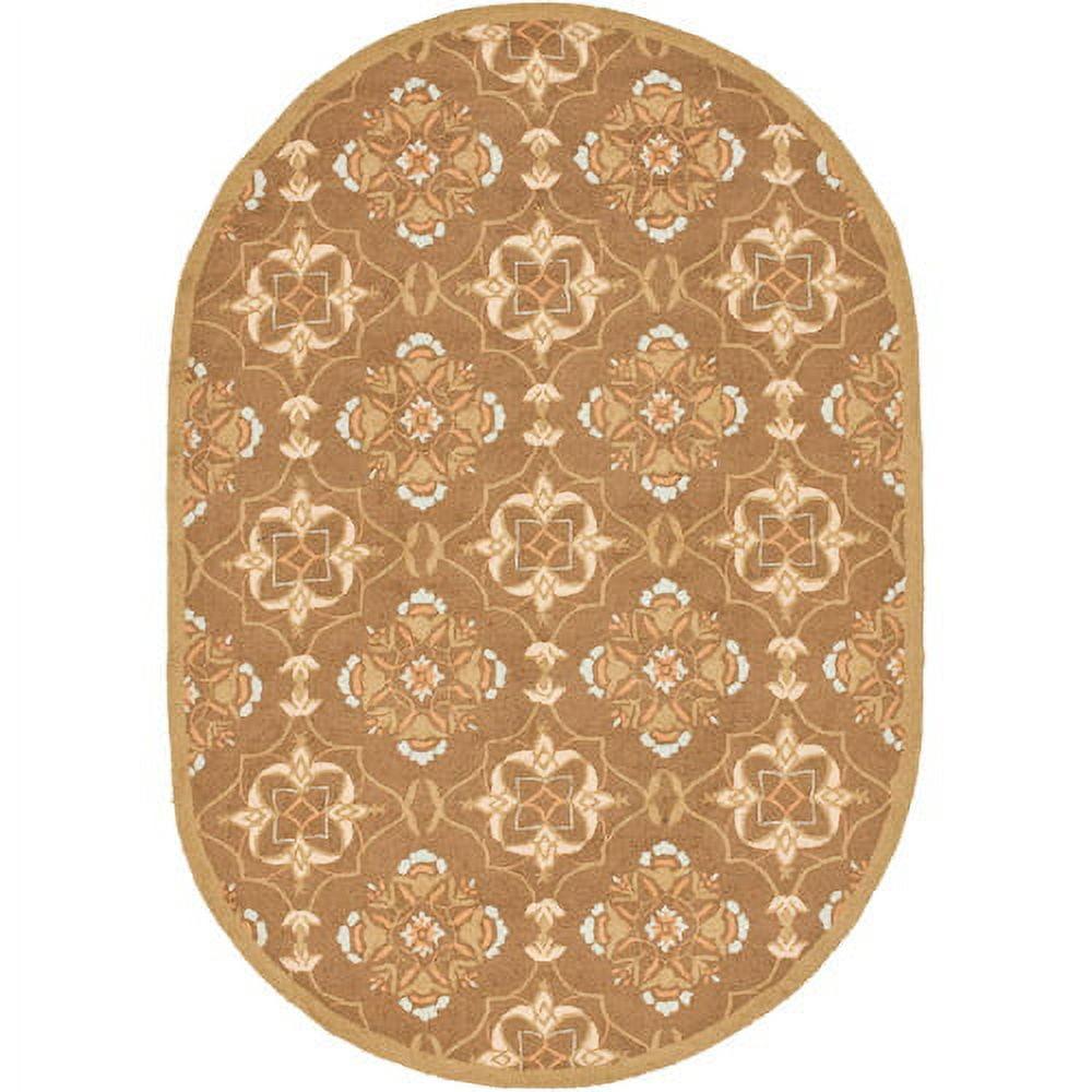 SAFAVIEH Chelsea Jamison Geometric Wool Area Rug, Brown/Green, 6' x 9'