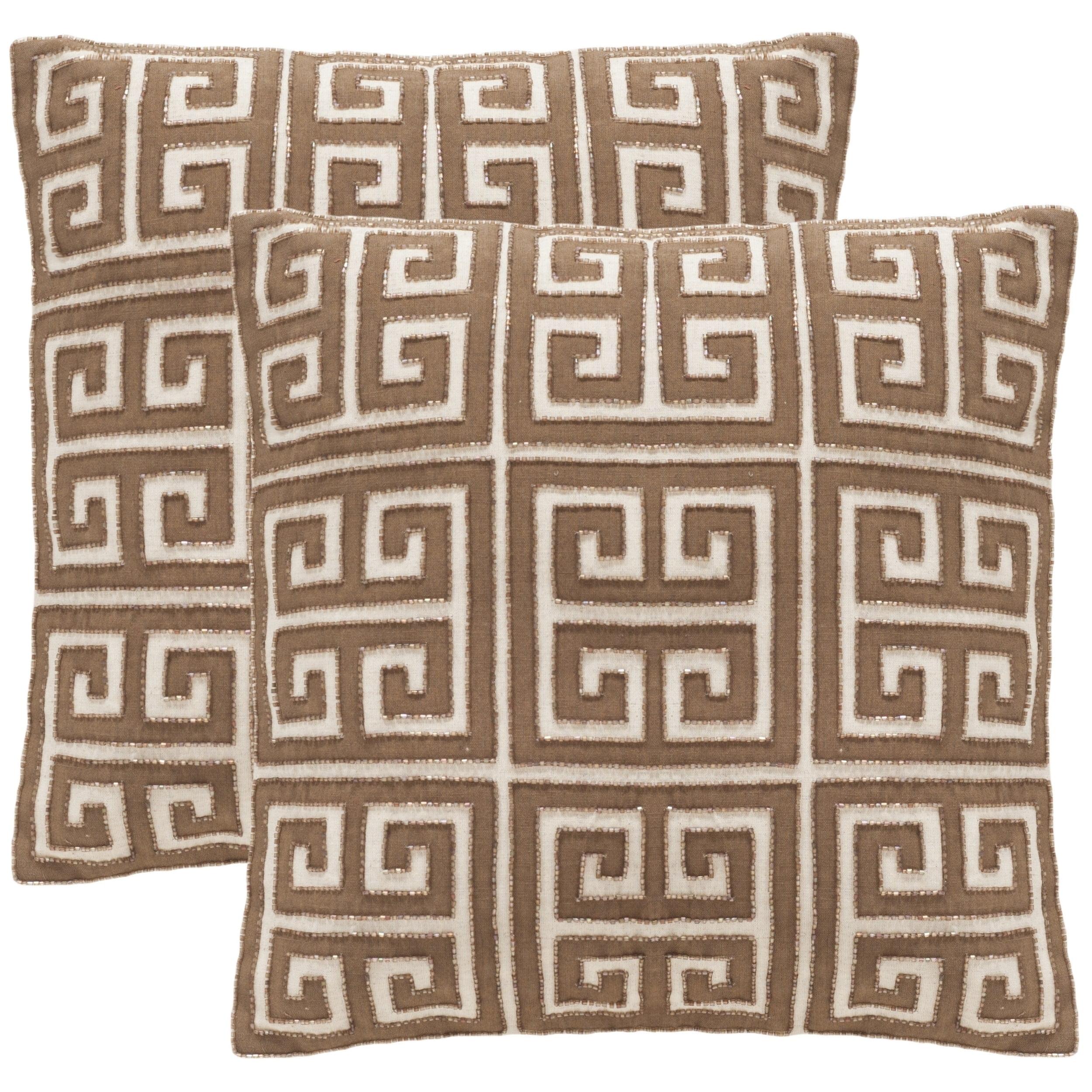 Safavieh Embroidered Feather Throw Pillow (Set of 2)